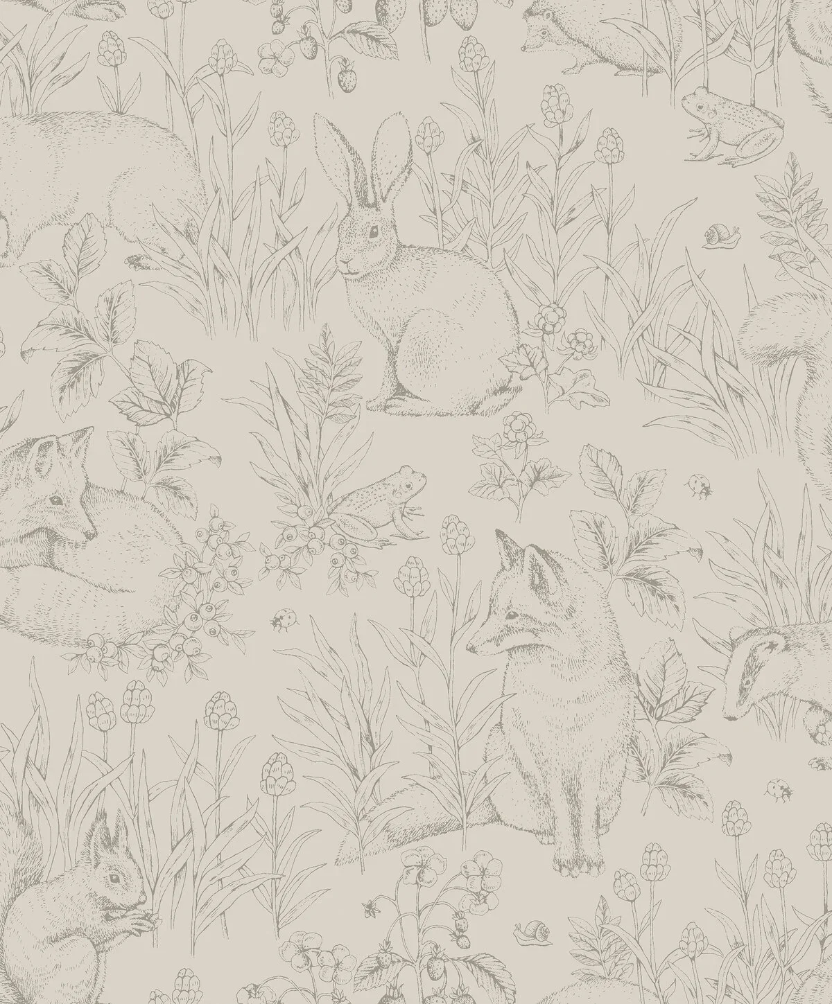 Borastapeter Wallpaper - Forest Friends Beige - Image 3