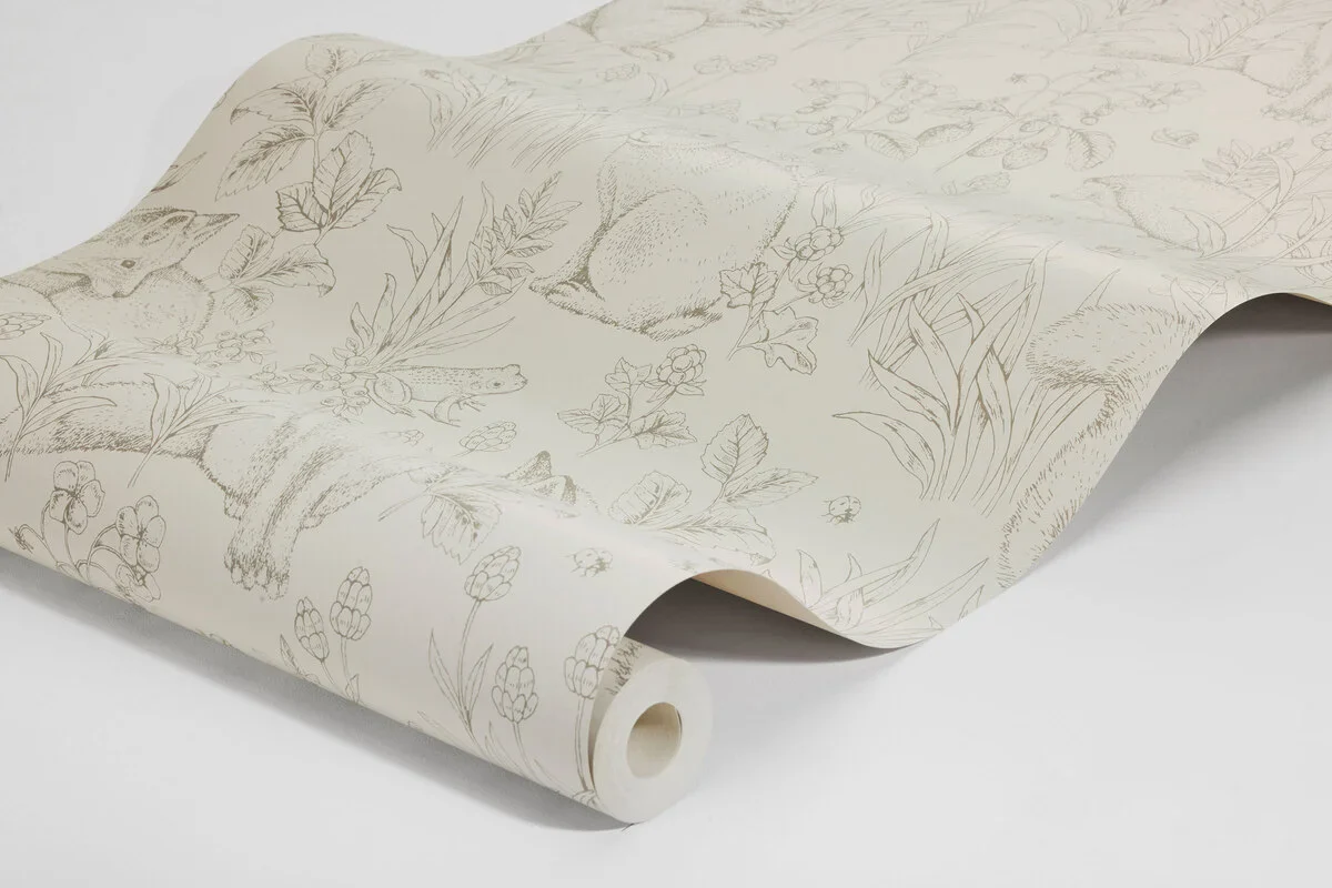 Borastapeter Wallpaper - Forest Friends Beige - Image 4