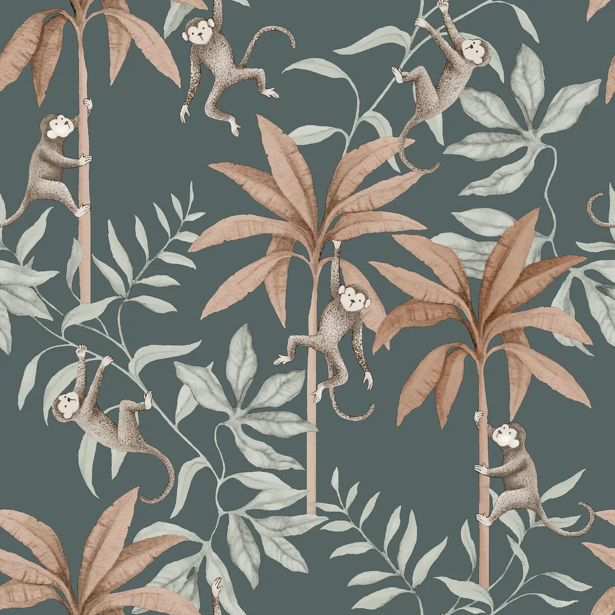 Borastapeter Wallpaper - Jungle Friends Blue
