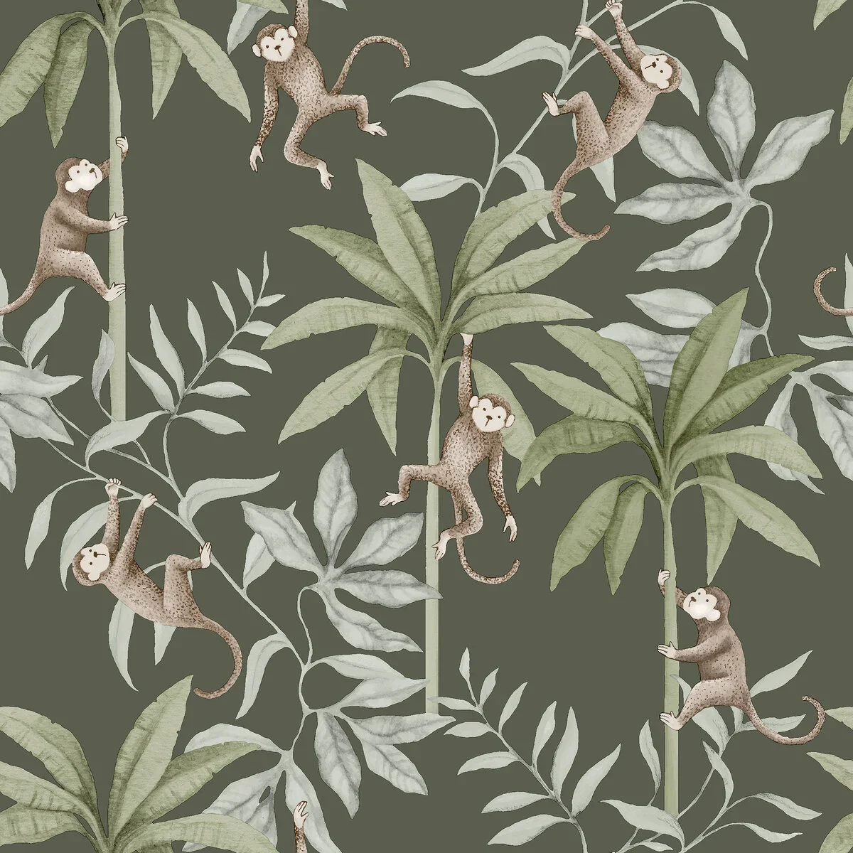 Borastapeter Wallpaper - Jungle Friends Green