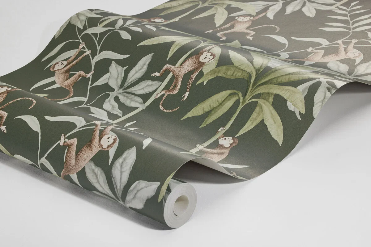 Borastapeter Wallpaper - Jungle Friends Green - Image 3