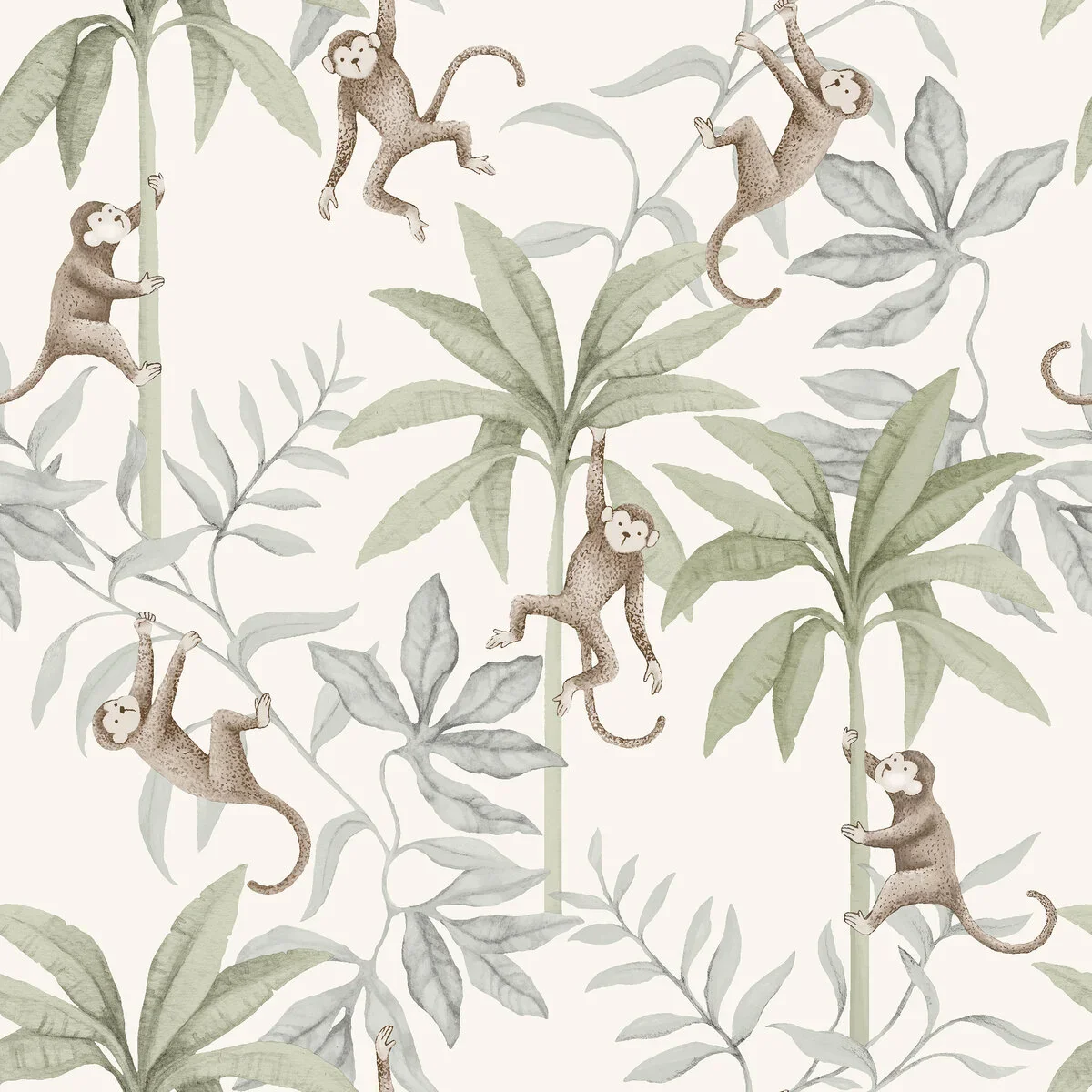 Borastapeter Wallpaper - Jungle Friends White