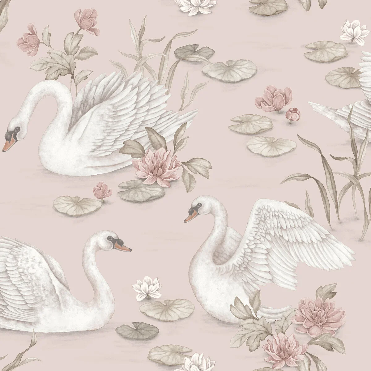 Borastapeter Wallpaper - Lily Swan Pink