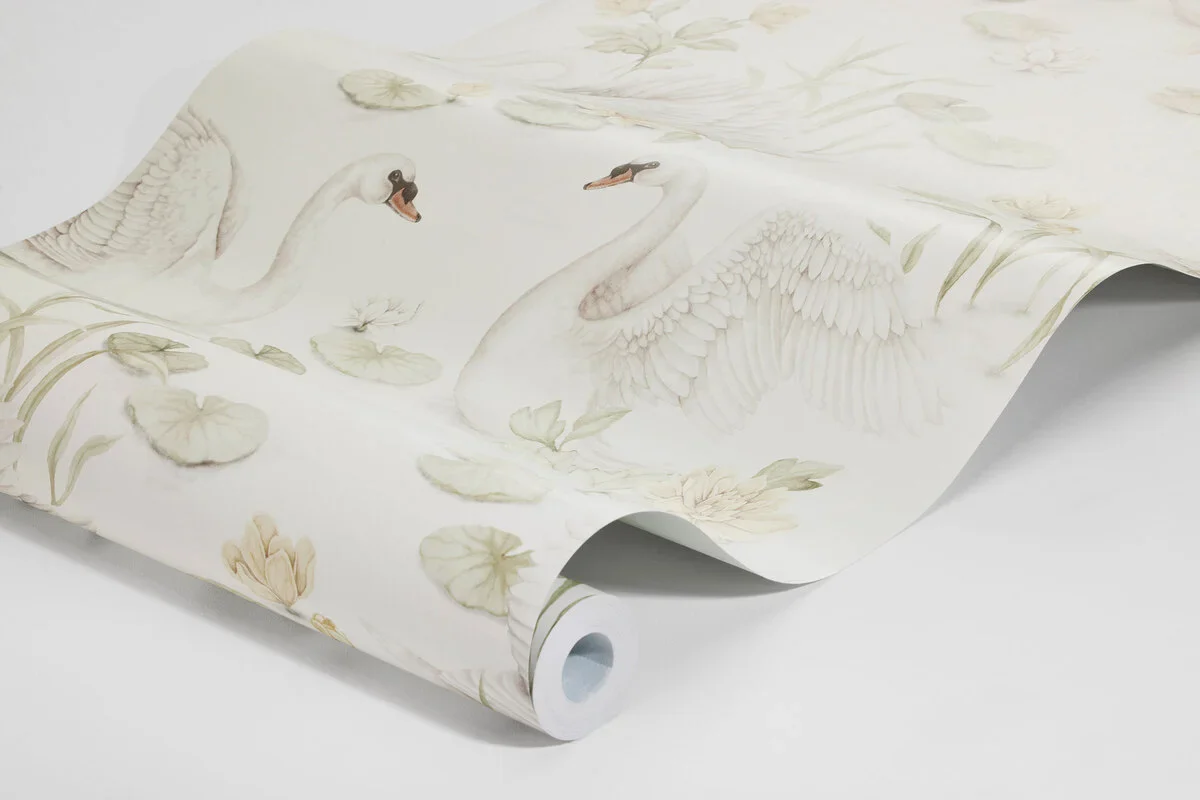 Borastapeter Wallpaper - Lily Swan White - Image 3