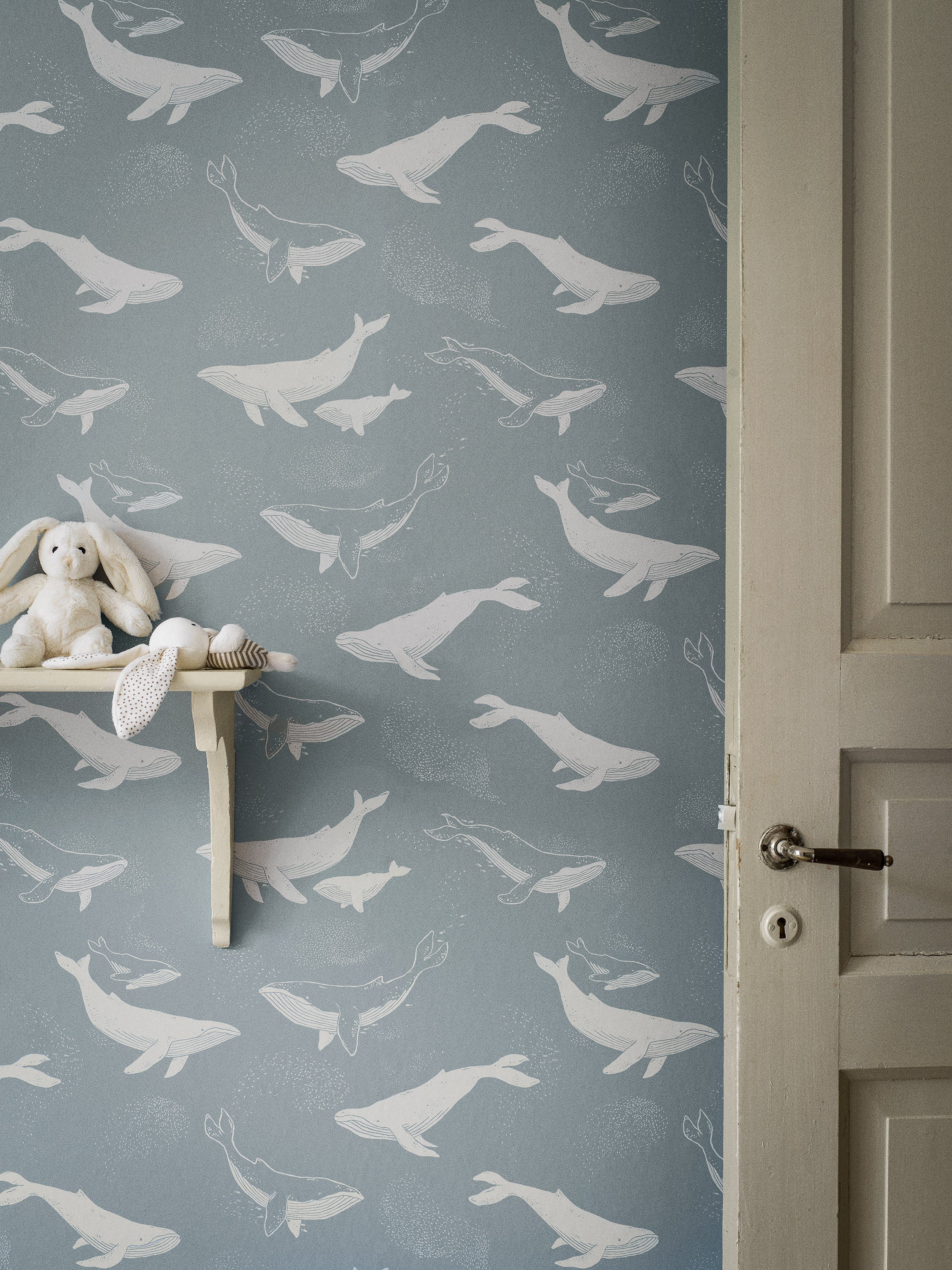 Borastapeter Wallpaper - Whales Blue - Image 5