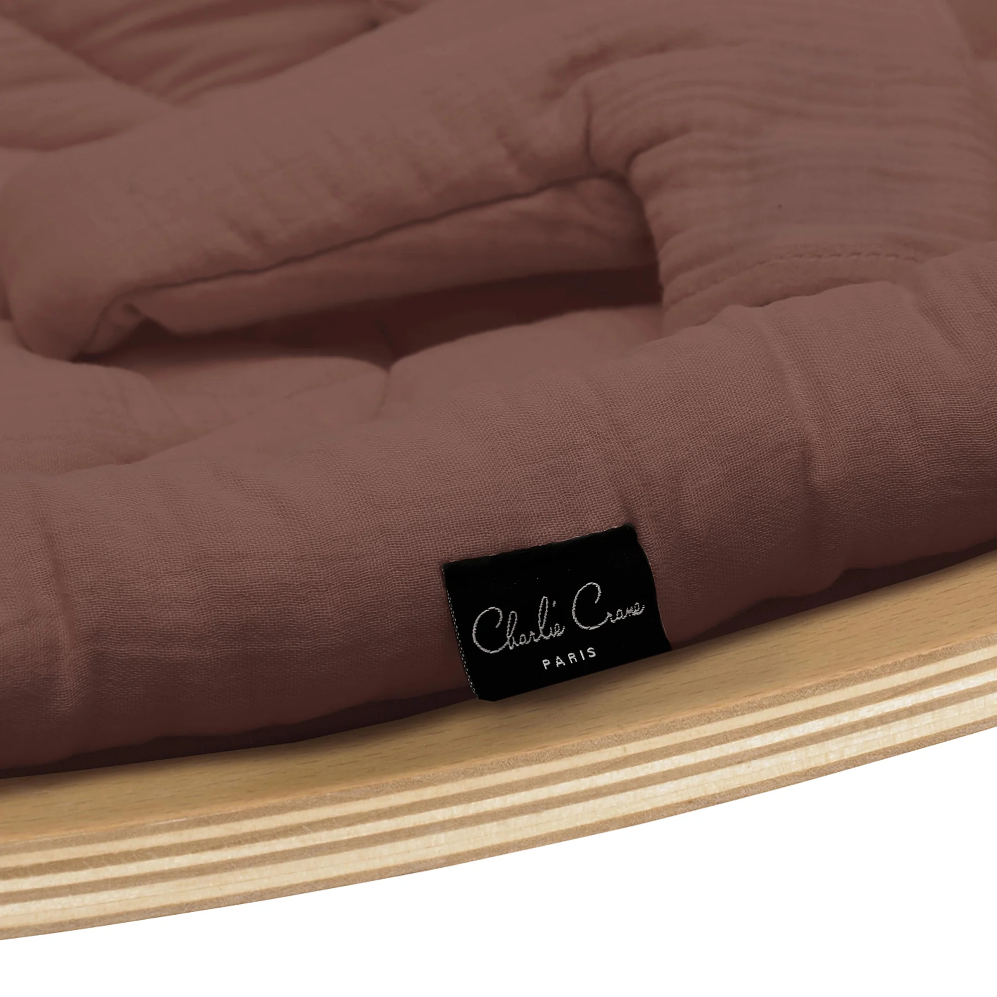 Charlie Crane Levo Baby Rocker - Beech + Bois de Rose Cushion - Image 5