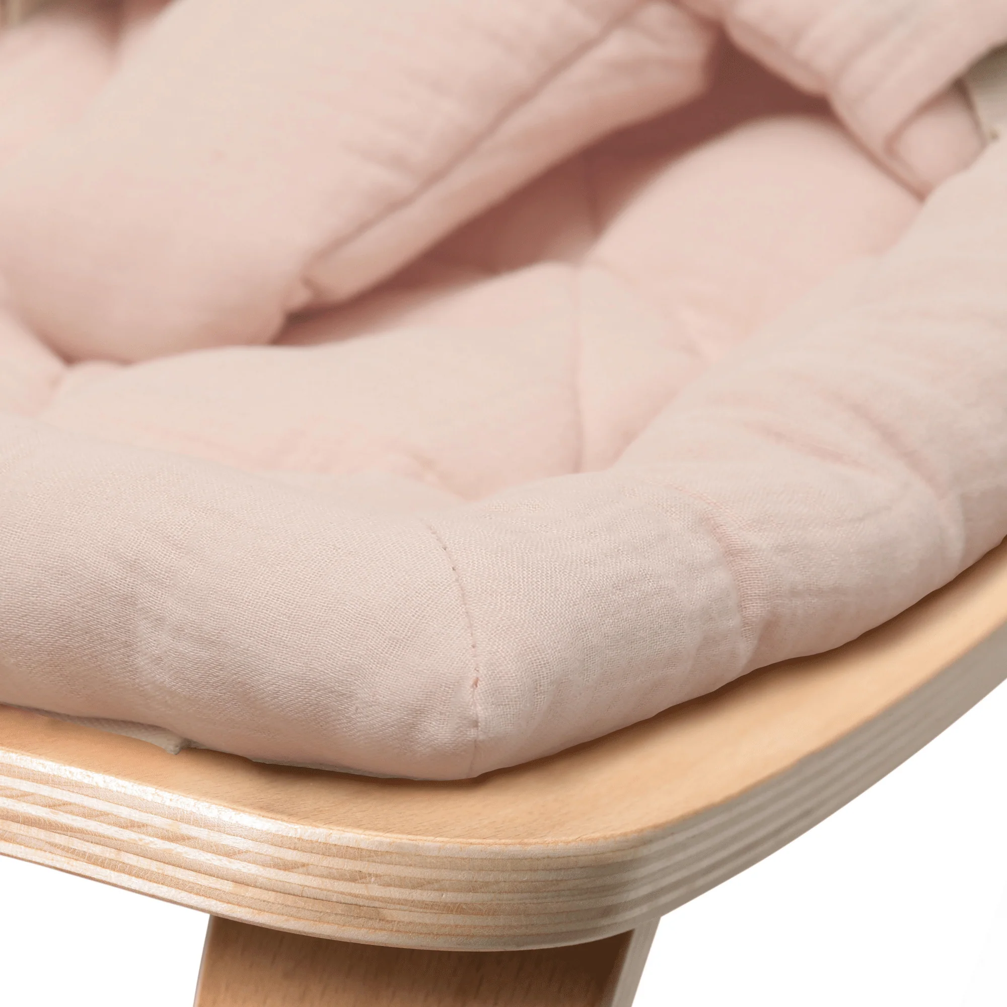 Charlie Crane Levo Baby Rocker - Beech + Nude Pink Cushion - Image 4