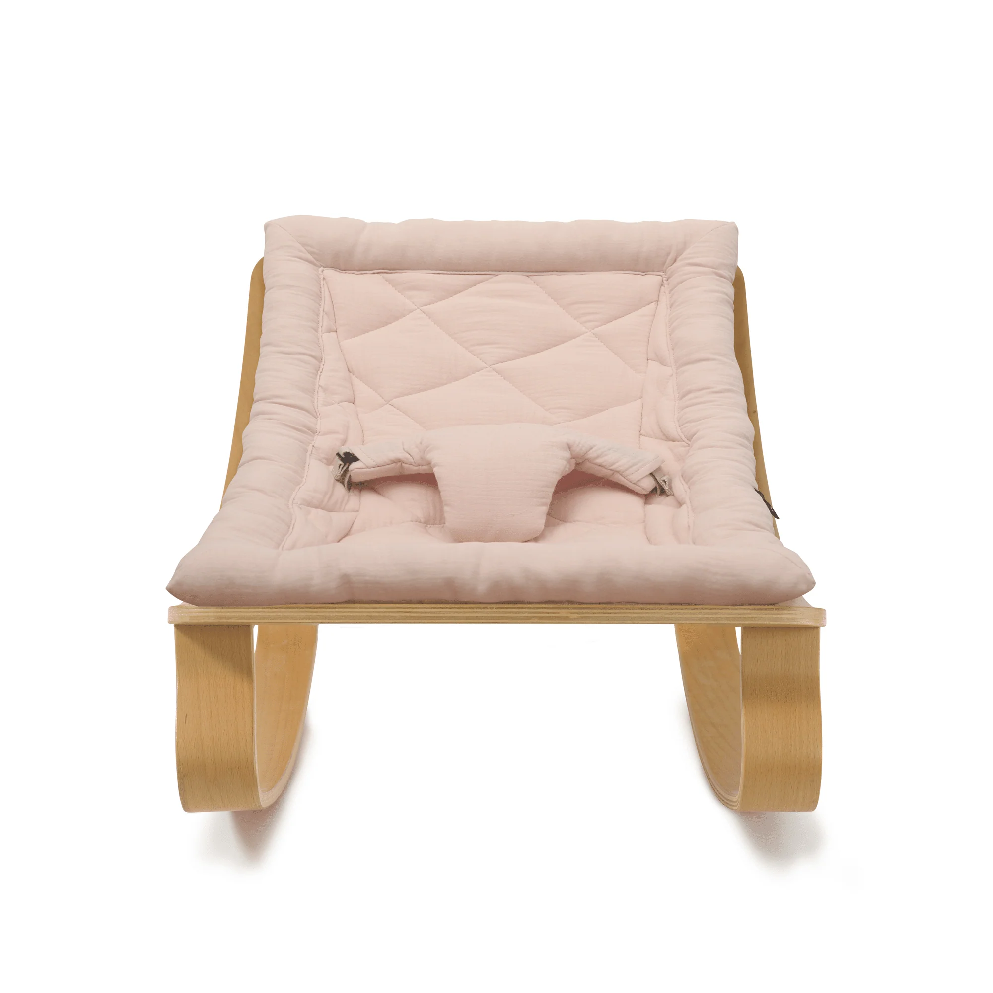 Charlie Crane Levo Baby Rocker - Beech + Nude Pink Cushion - Image 7