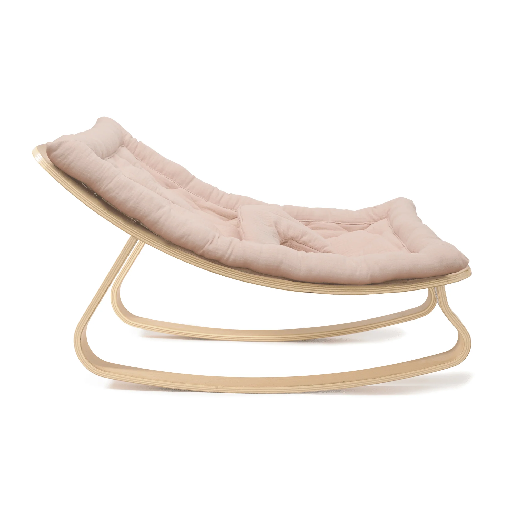 Charlie Crane Levo Baby Rocker - Beech + Nude Pink Cushion - Image 8