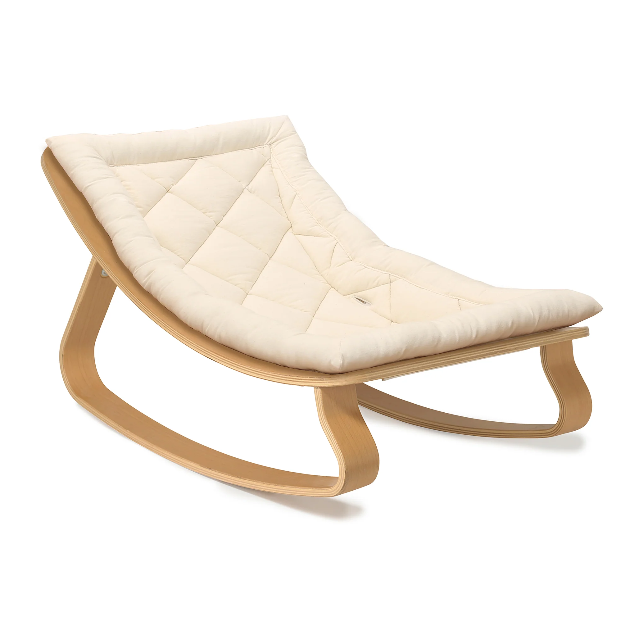 Charlie Crane Levo Baby Rocker - Beech + Organic White Cushion - Image 4