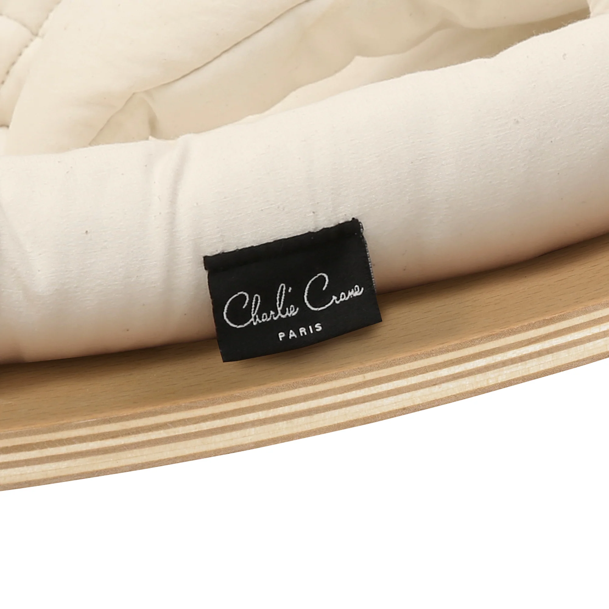 Charlie Crane Levo Baby Rocker - Beech + Organic White Cushion - Image 7