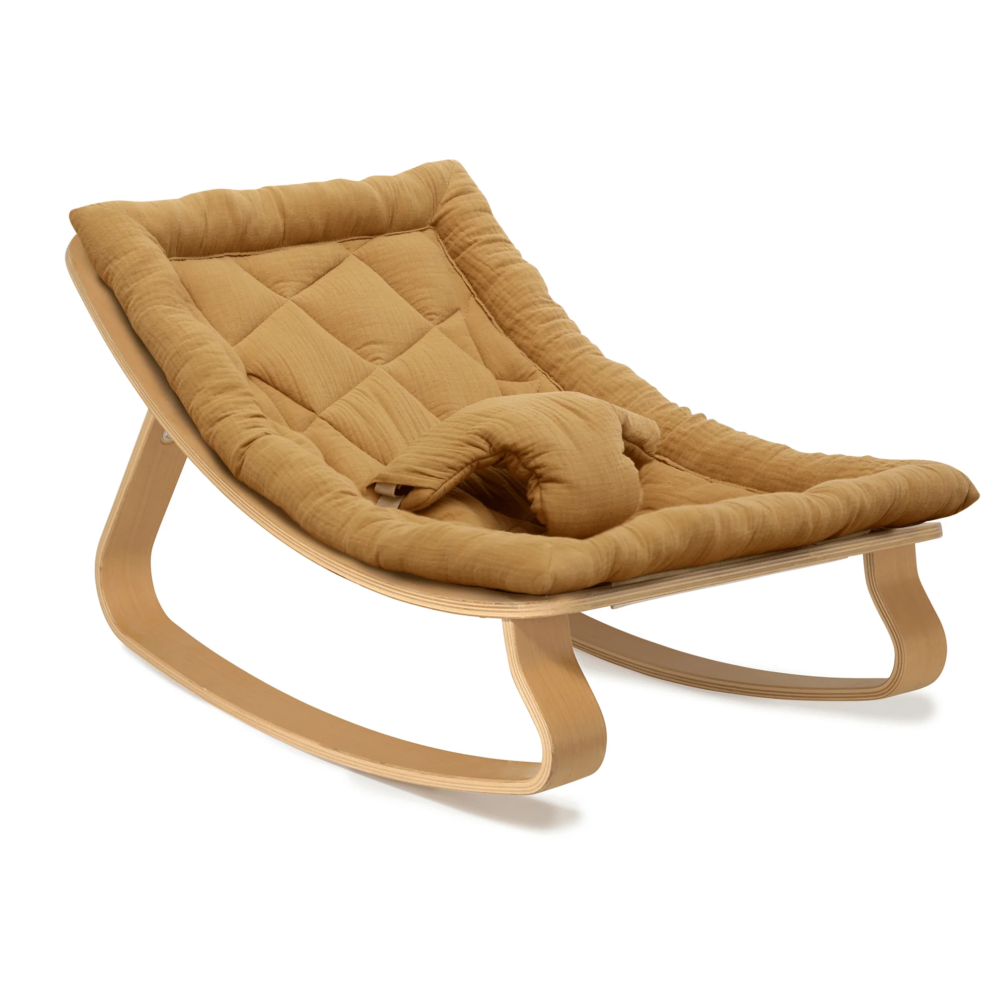 Charlie Crane Levo Baby Rocker - Beech + Caramel Cushion