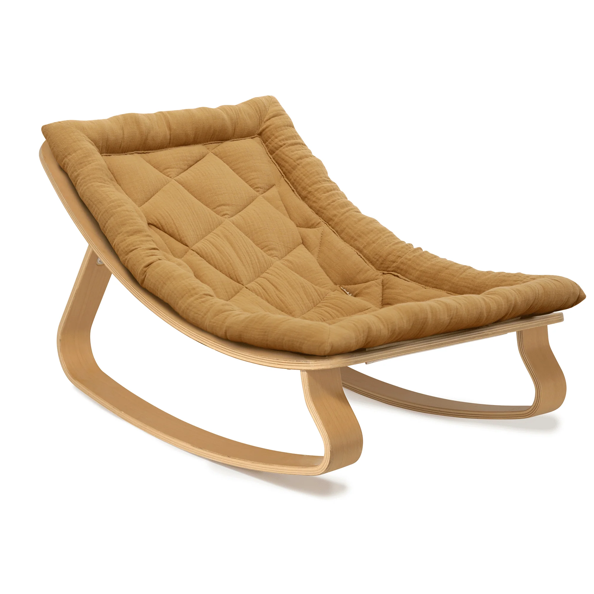 Charlie Crane Levo Baby Rocker - Beech + Caramel Cushion - Image 4