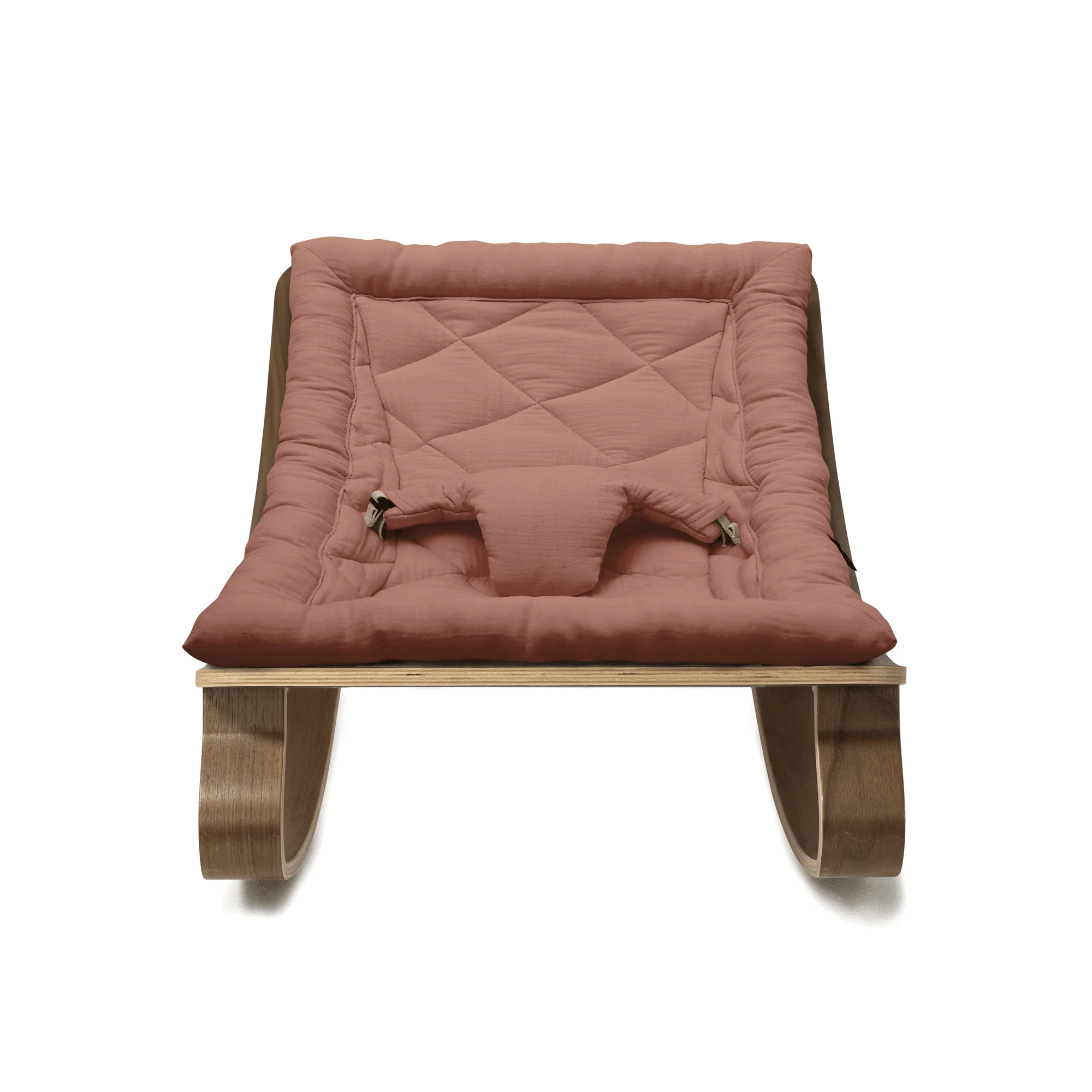 Charlie Crane Levo Baby Rocker - Walnut + Bois de Rose Cushion - Image 2