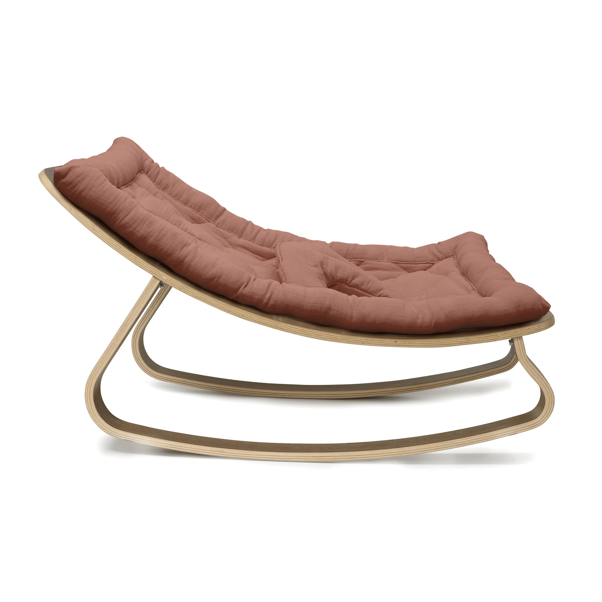 Charlie Crane Levo Baby Rocker - Walnut + Bois de Rose Cushion - Image 3