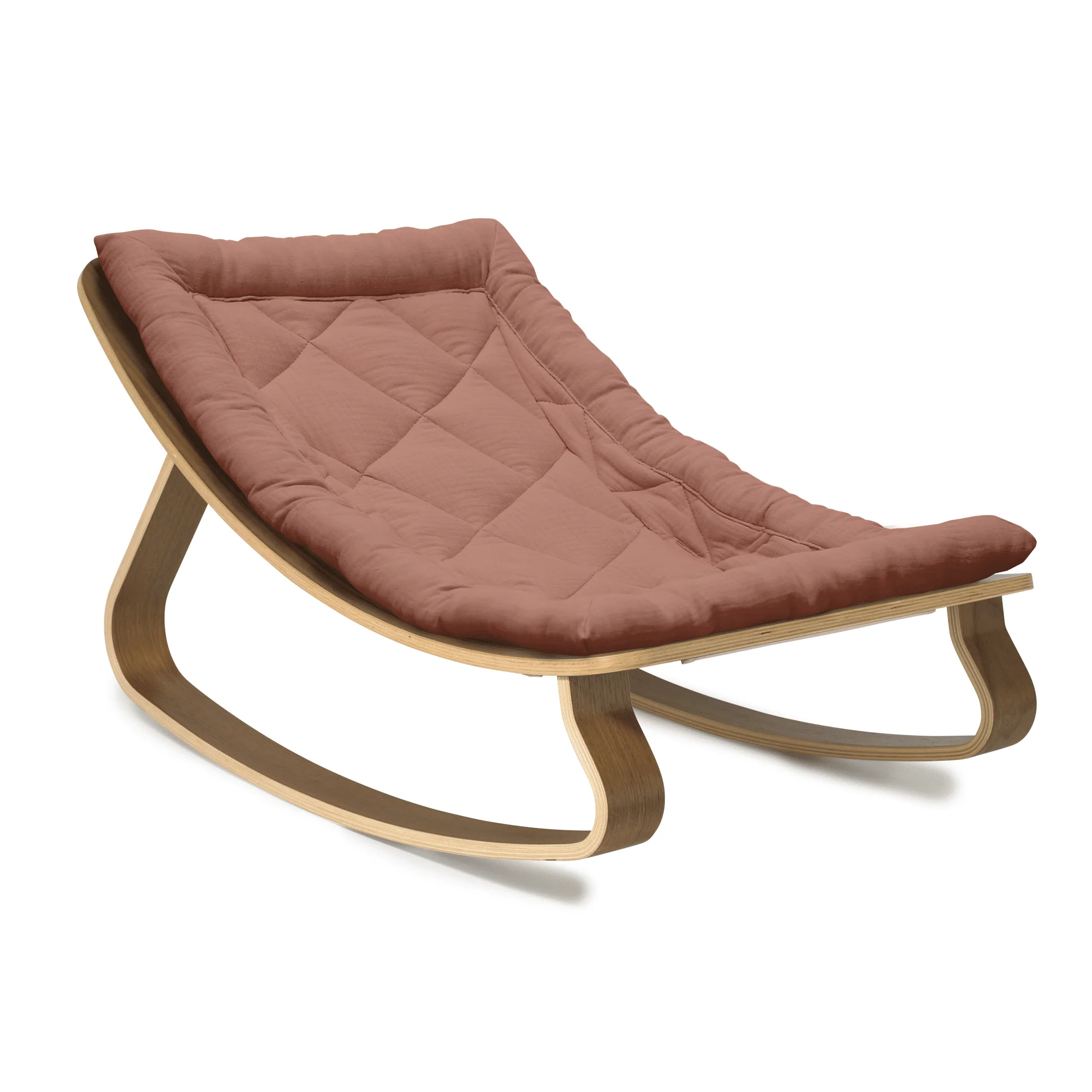 Charlie Crane Levo Baby Rocker - Walnut + Bois de Rose Cushion - Image 4