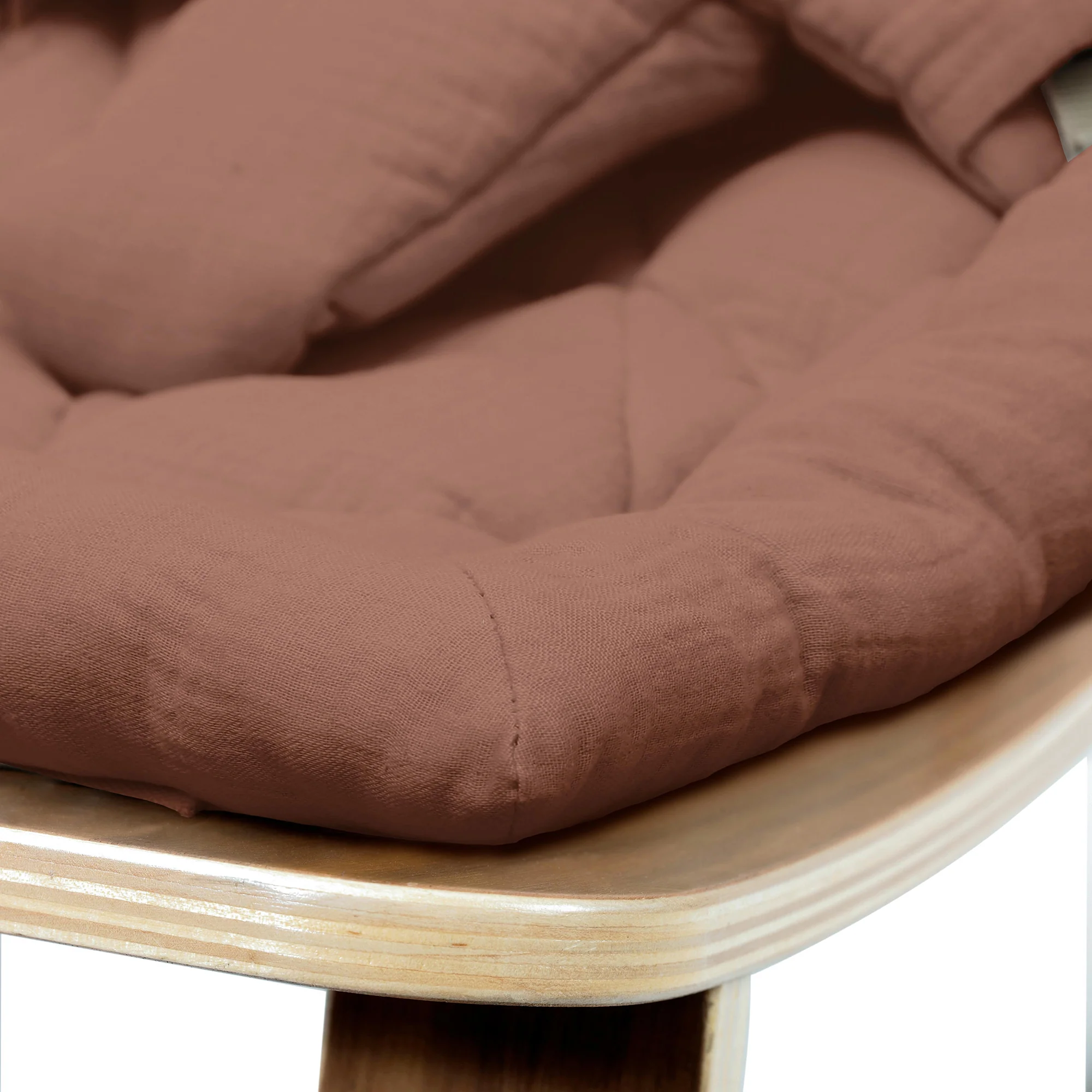 Charlie Crane Levo Baby Rocker - Walnut + Bois de Rose Cushion - Image 5