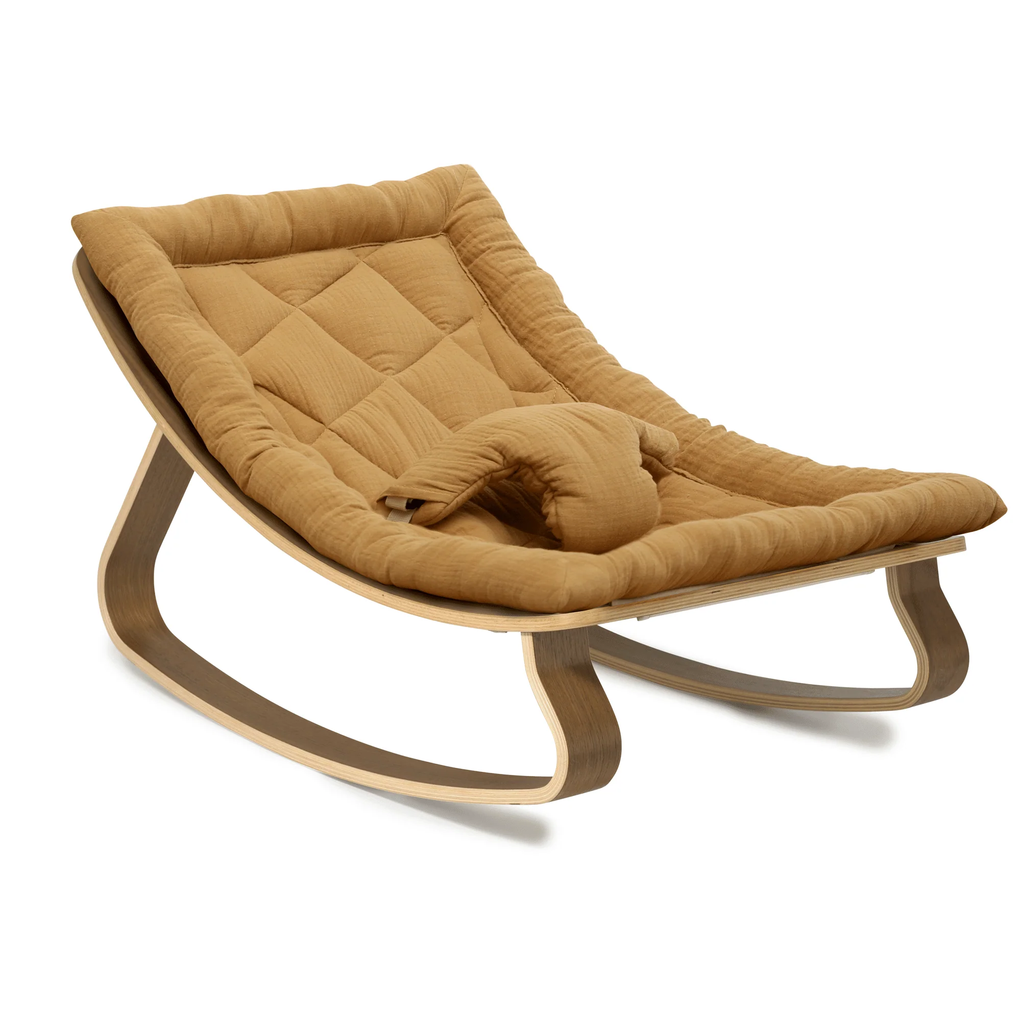 Charlie Crane Levo Baby Rocker - Walnut + Caramel Cushion