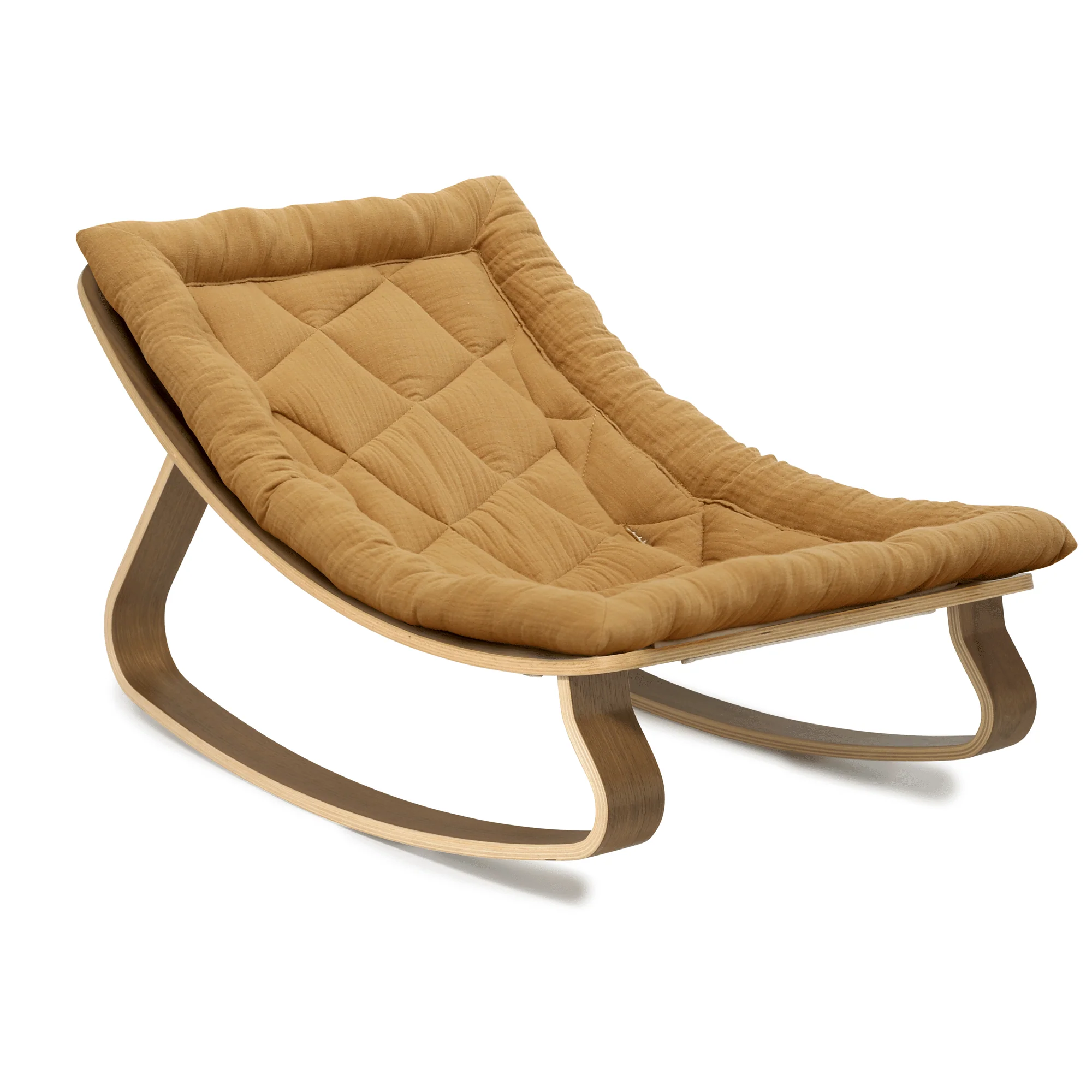 Charlie Crane Levo Baby Rocker - Walnut + Caramel Cushion - Image 3