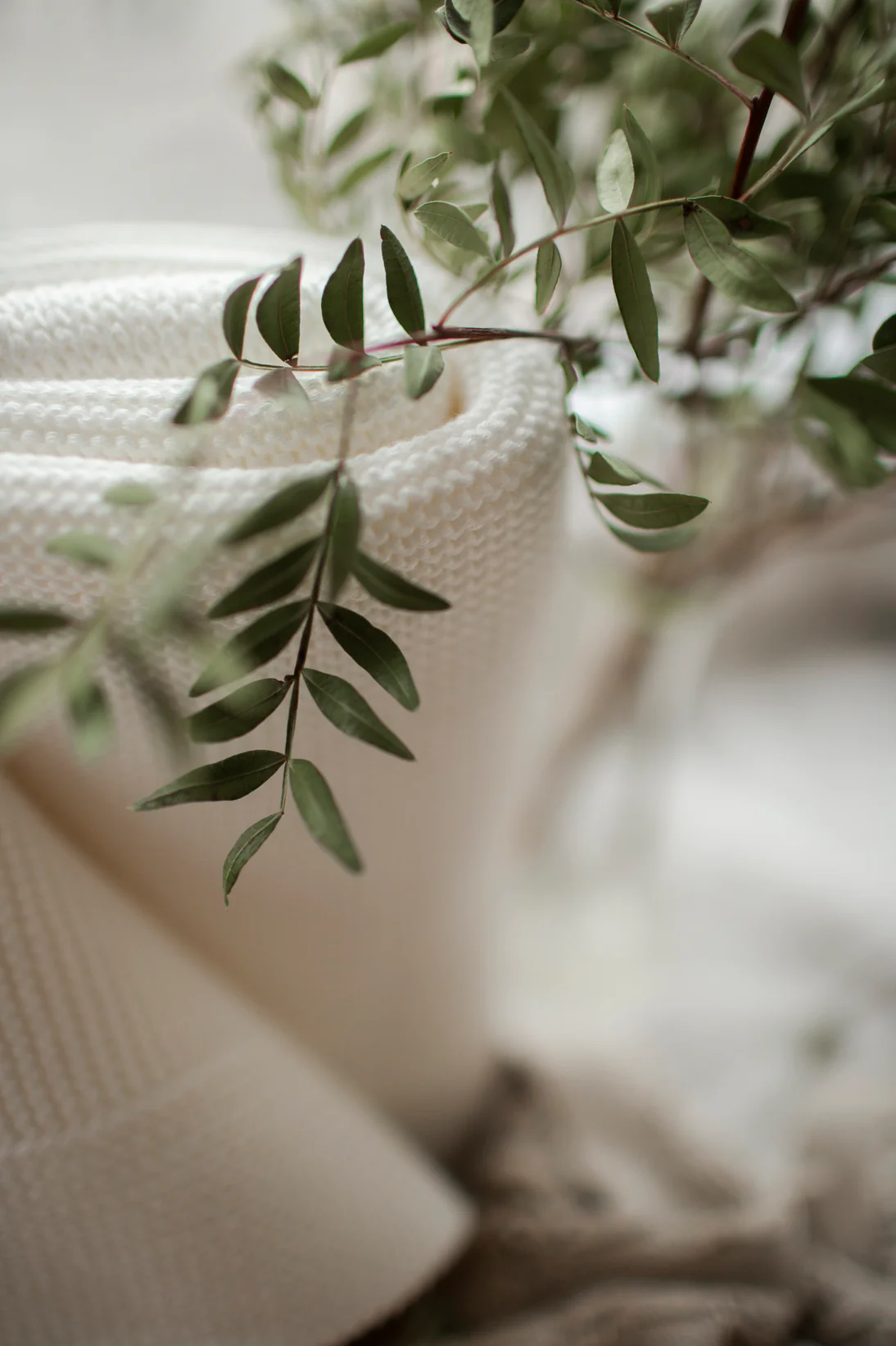 Classic Bamboo Cotton Blanket - Ivory - Image 4