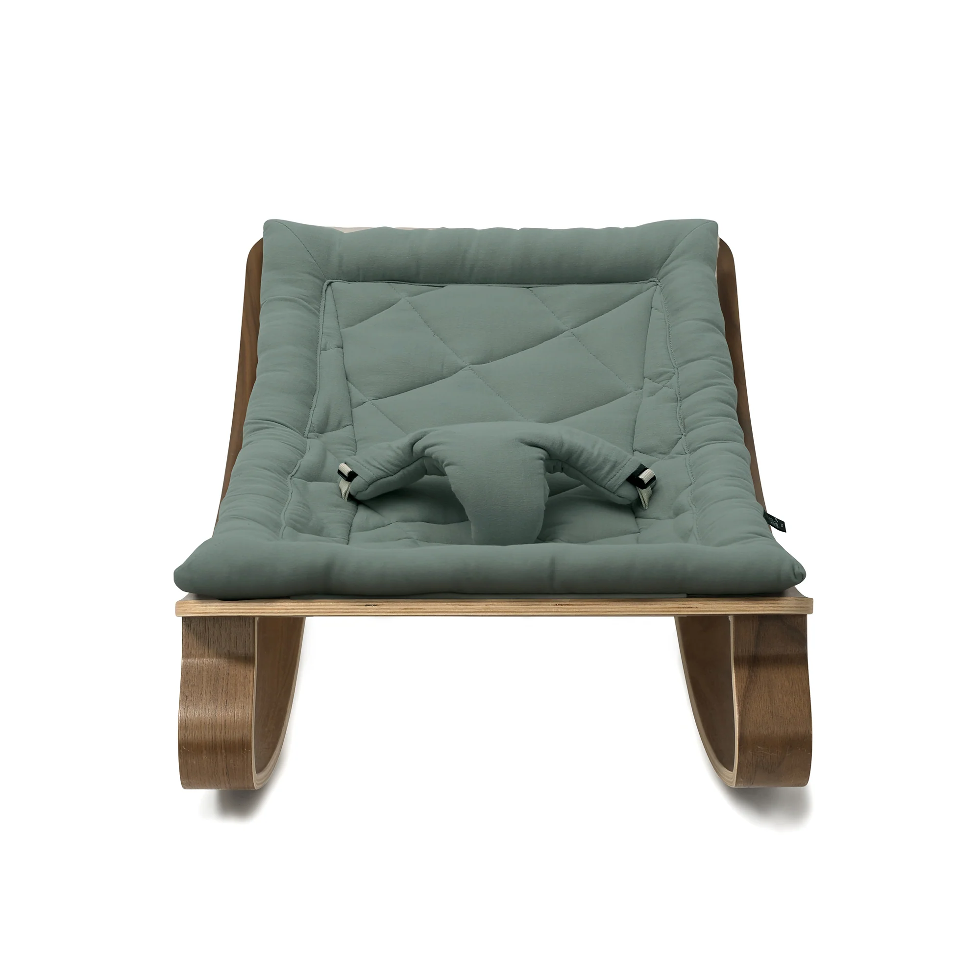 Charlie Crane Levo Baby Rocker - Walnut + Orage Cushion - Image 2