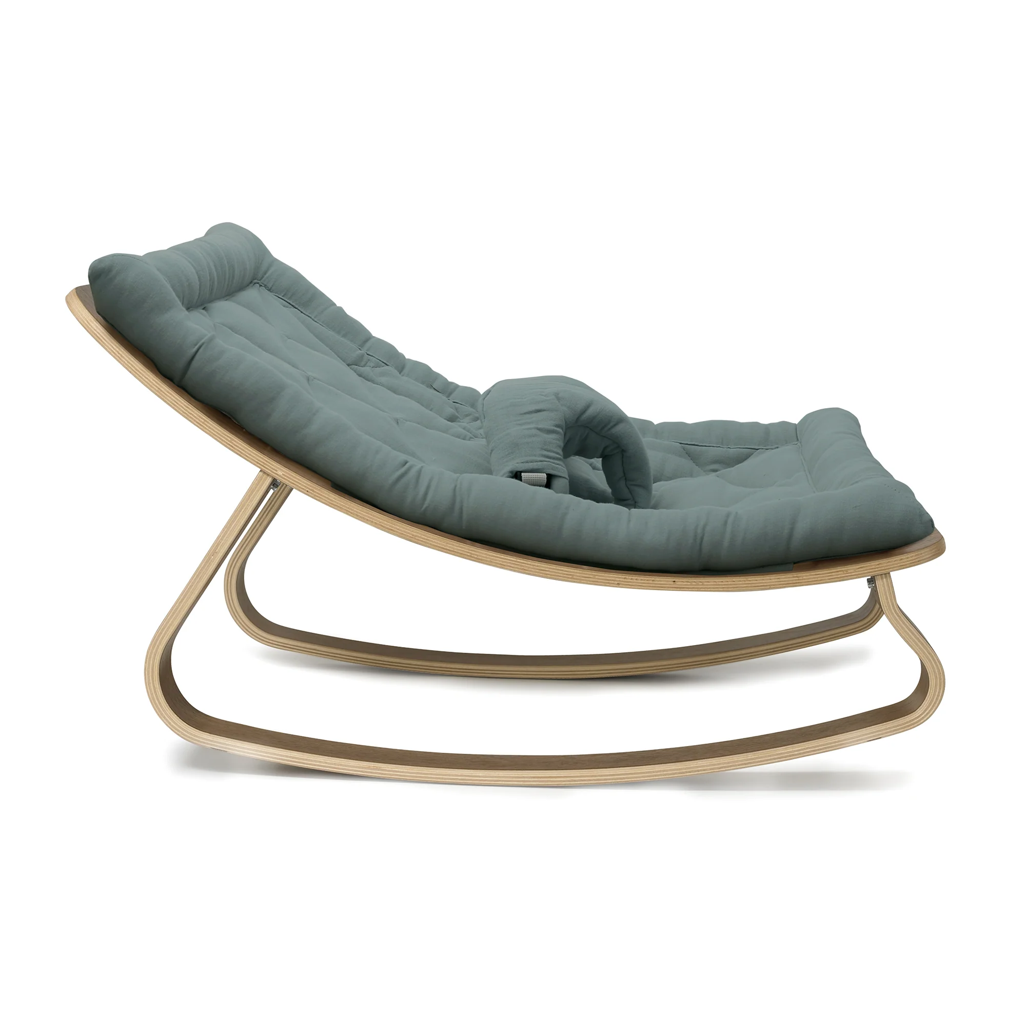 Charlie Crane Levo Baby Rocker - Walnut + Orage Cushion - Image 3
