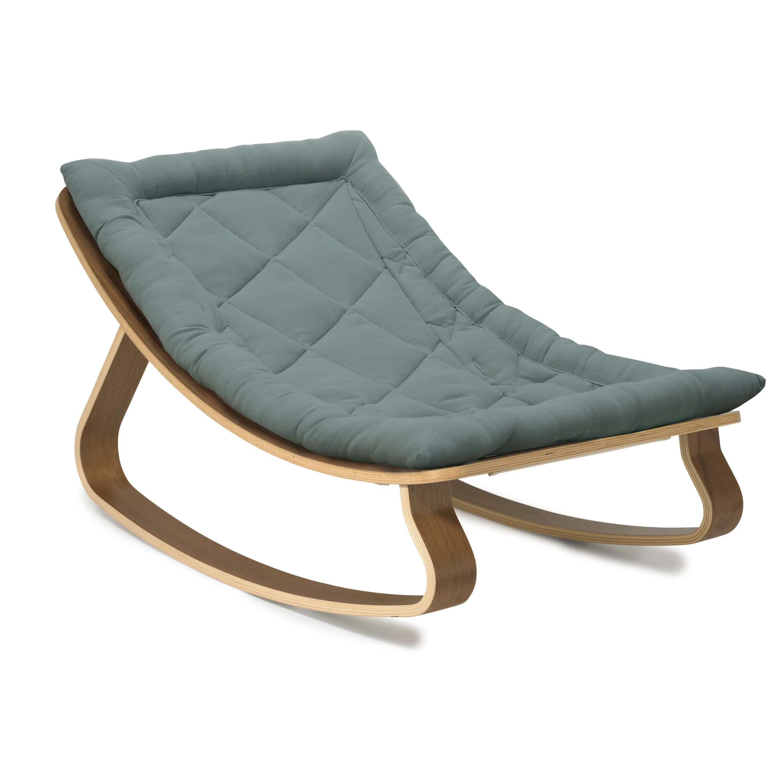 Charlie Crane Levo Baby Rocker - Walnut + Orage Cushion - Image 4