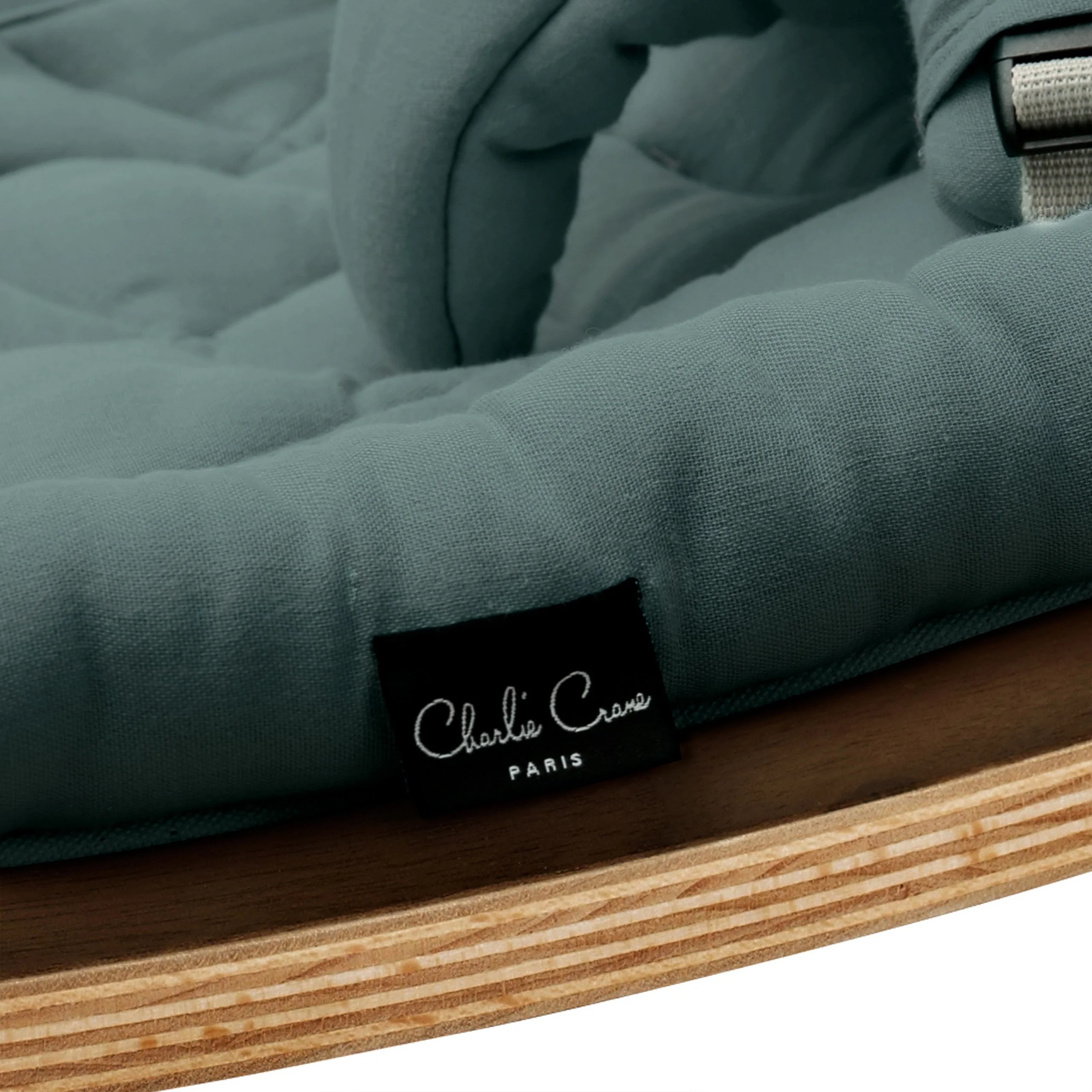 Charlie Crane Levo Baby Rocker - Walnut + Orage Cushion - Image 5