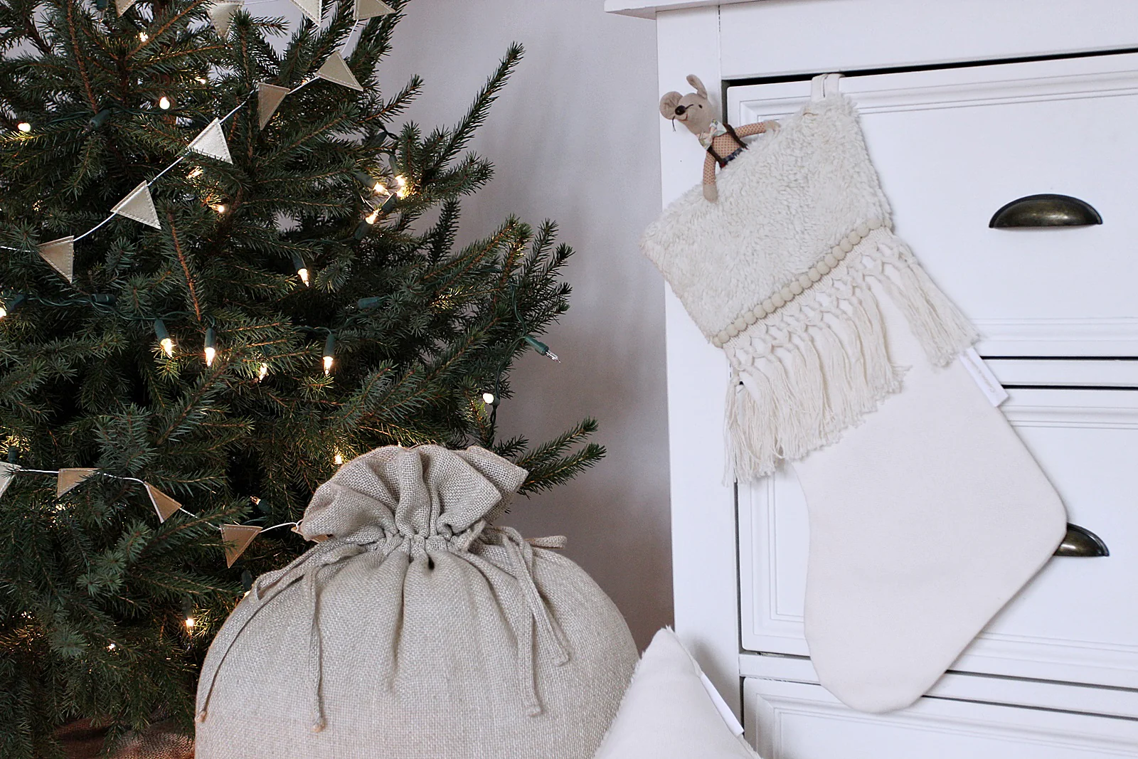 Cotton & Sweets Cotton Christmas Stocking - Boho - Image 3