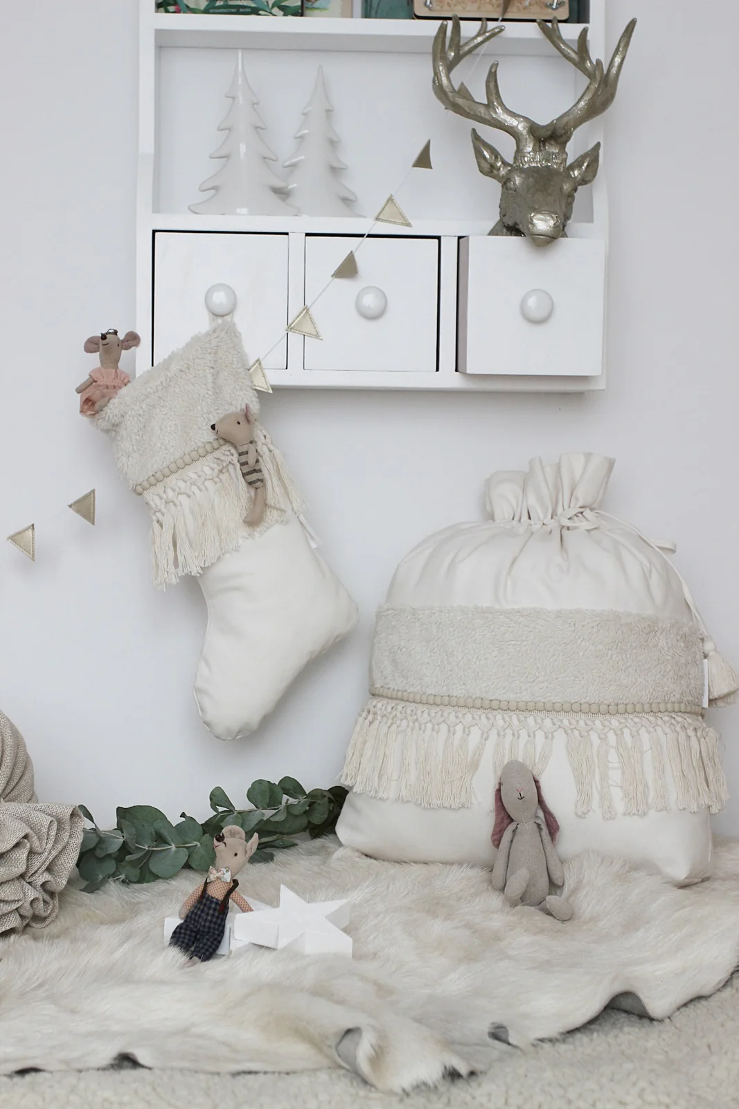 Cotton & Sweets Cotton Christmas Stocking - Boho - Image 4