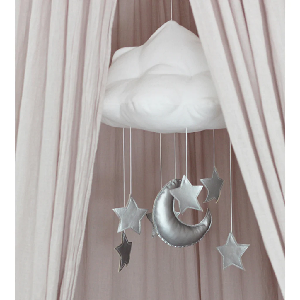 Cotton & Sweets Cloud Mobile - Silver Moon & Stars - Image 3