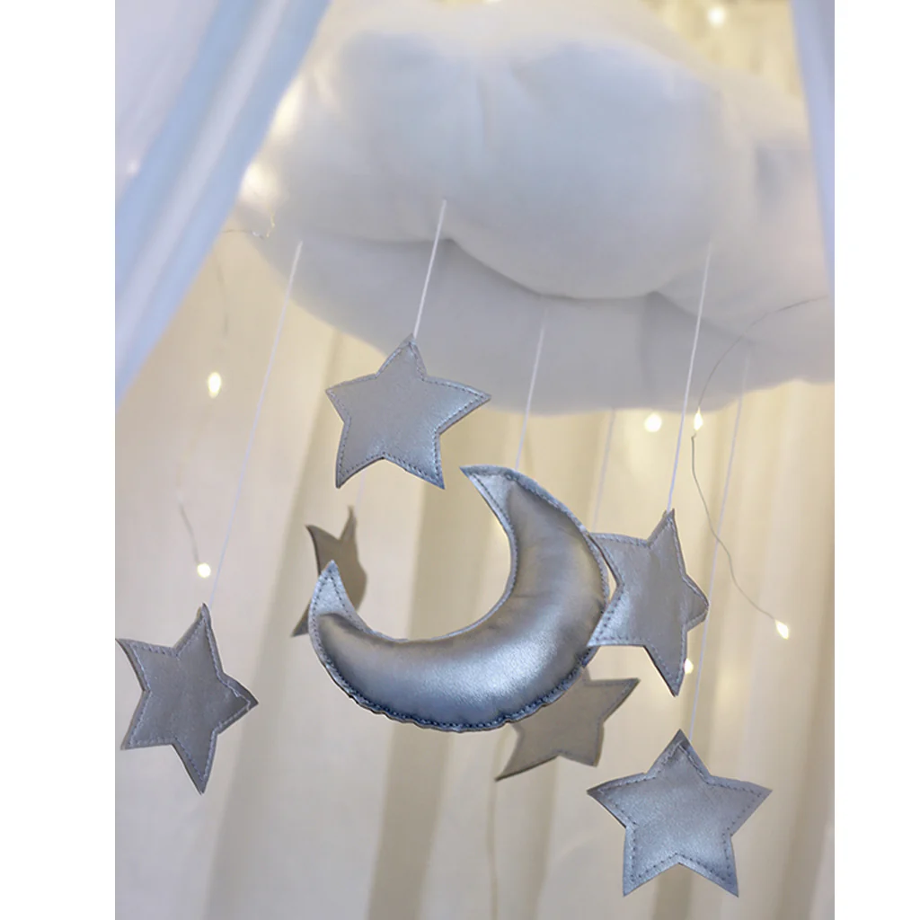 Cotton & Sweets Cloud Mobile - Silver Moon & Stars - Image 4