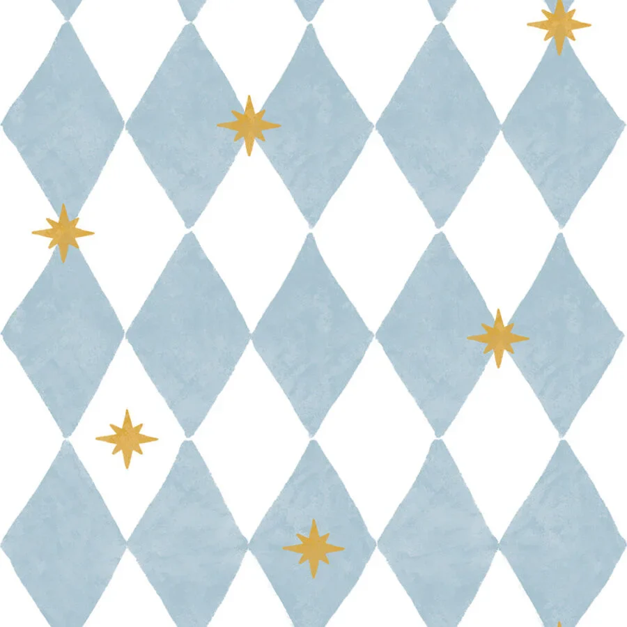 French Diamonds With Stars Wallpaper - Image 4