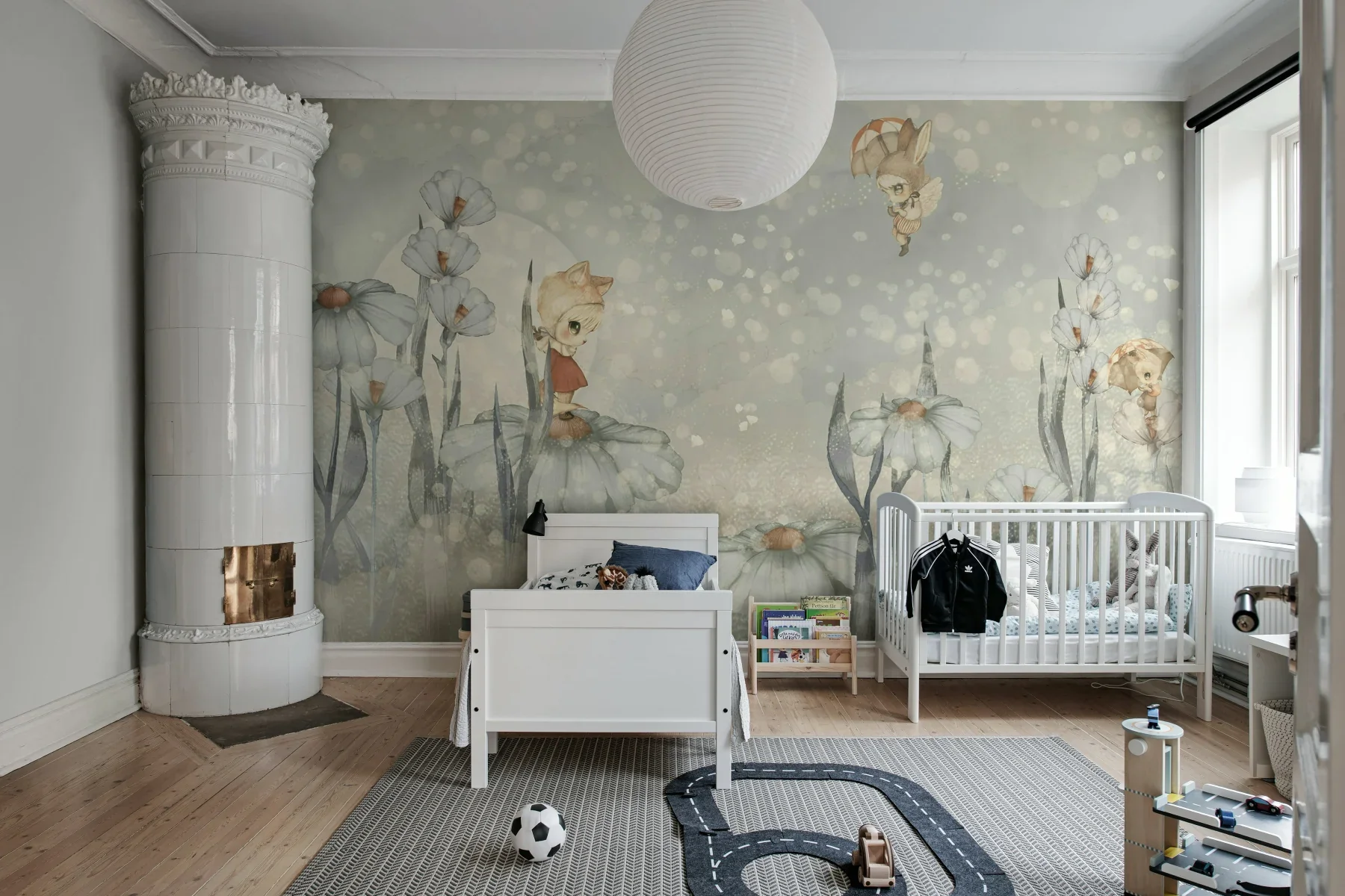 Kids Custom Wall Mural - Bloomy Fields Of Marion In Blue - Image 4
