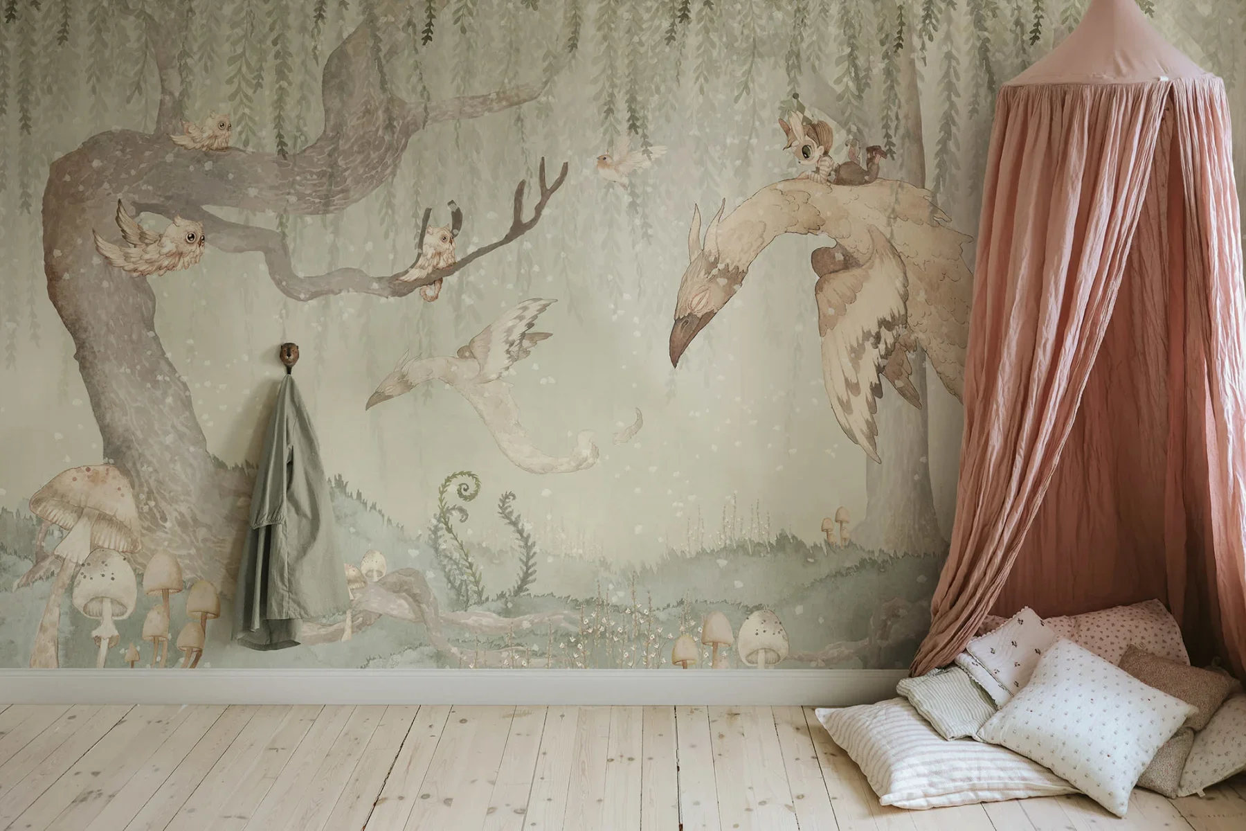 Kids Custom Wall Mural - Dream Forest Boy Green - Image 2