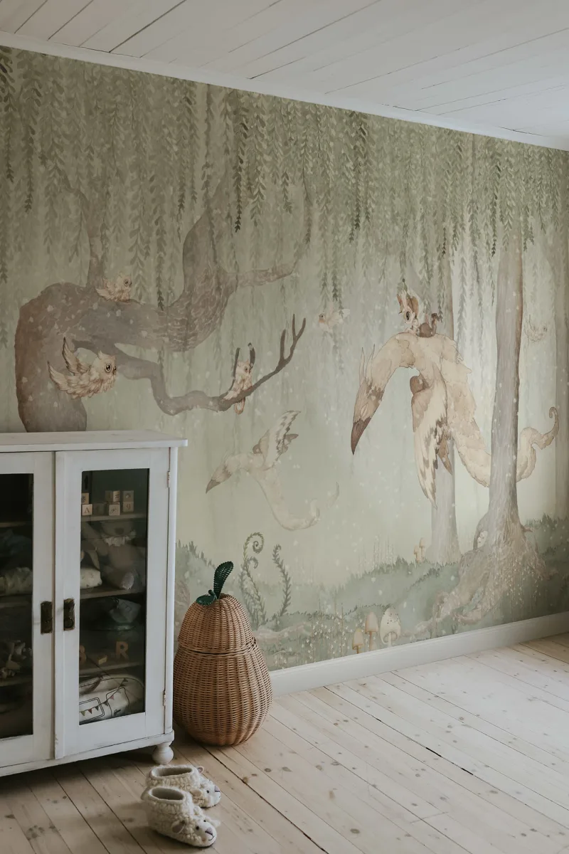 Kids Custom Wall Mural - Dream Forest Boy Green - Image 3