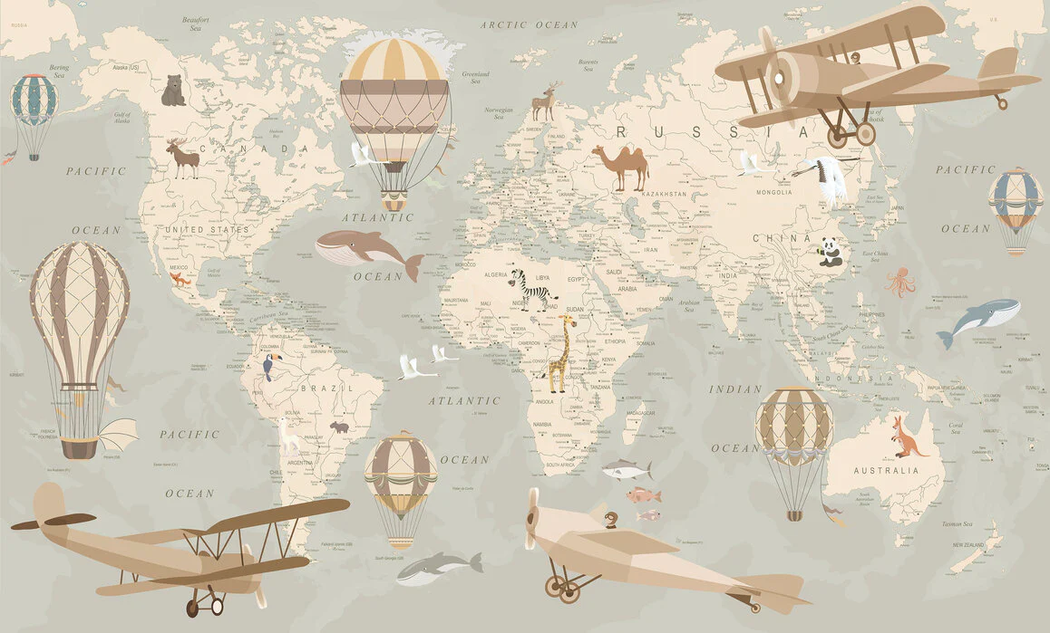 Kids Custom Wall Mural - Explore The World - Image 5