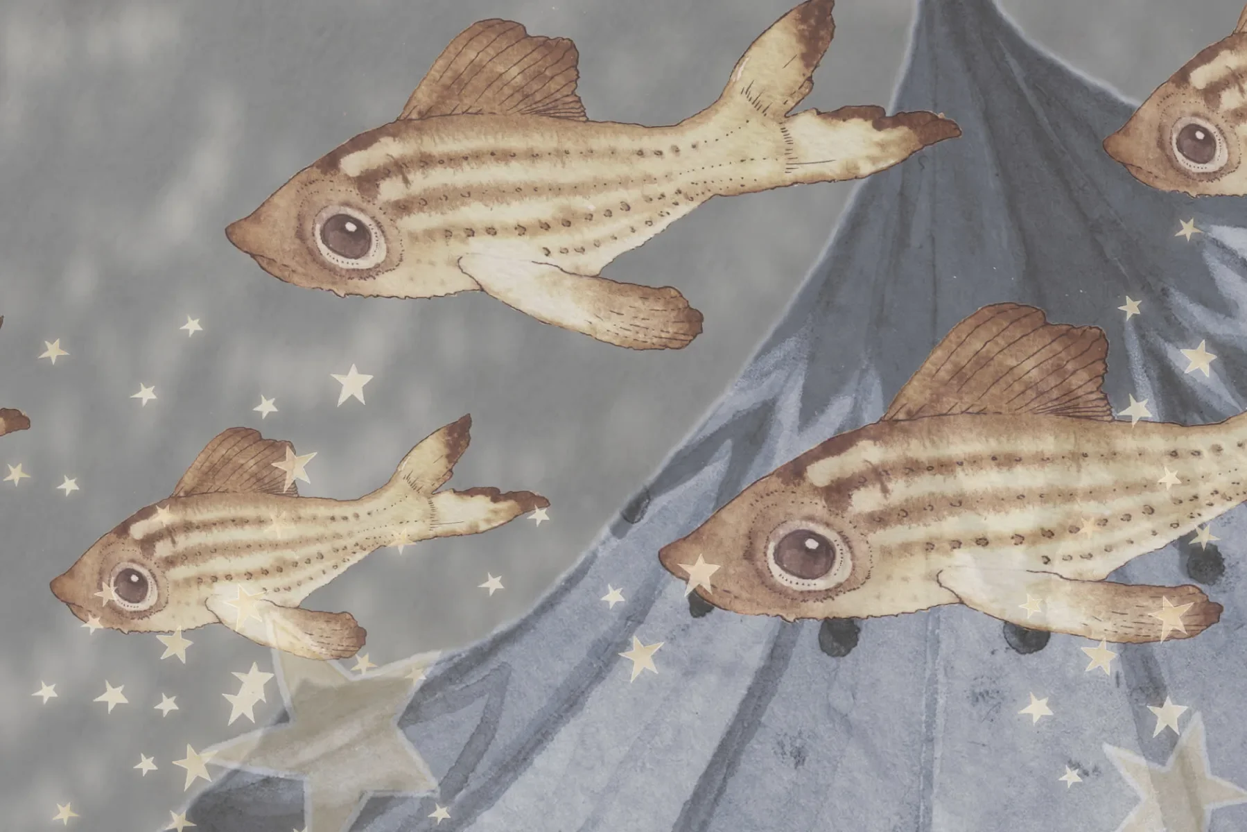 Kids Custom Wall Mural - Flying Circus Sky Blue - Image 5