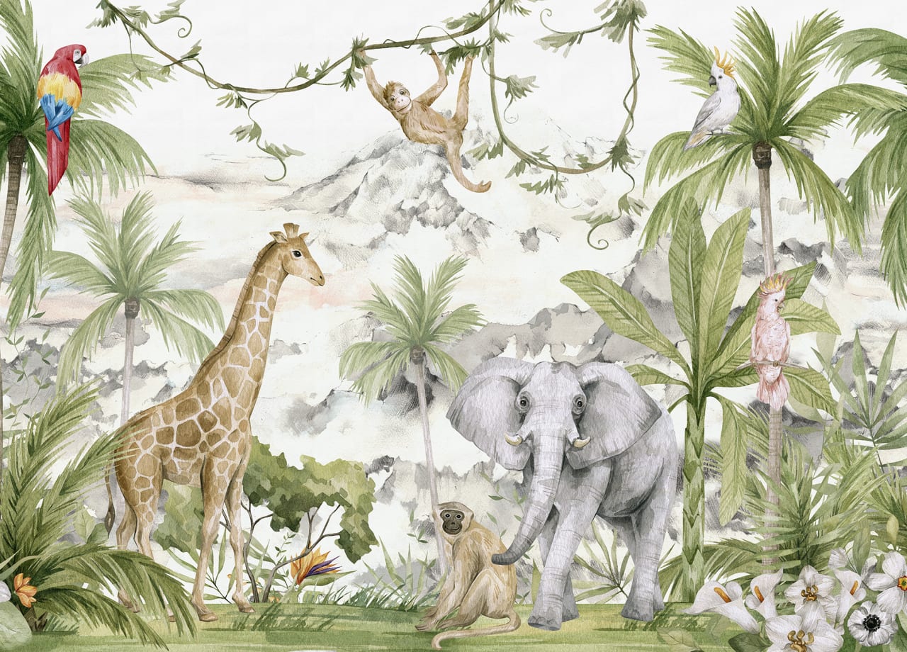 Kids Custom Wall Mural - Jungle Friends - Image 3
