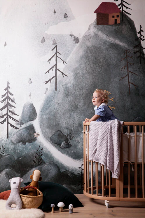 Kids Custom Wall Mural - Little House On The Hill - Image 4