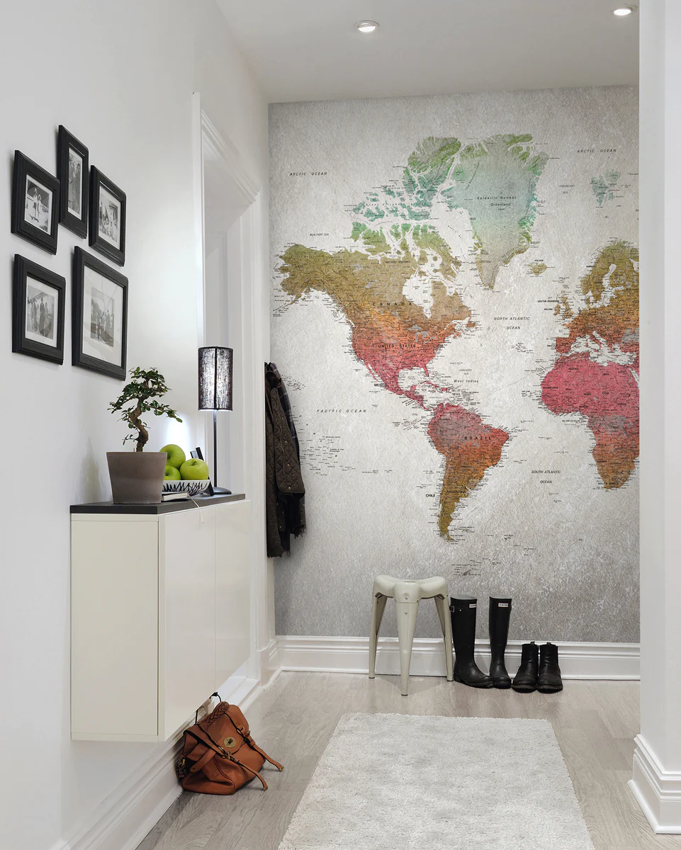 Kids Custom Wall Mural - School Atlas Rainbow - Image 2