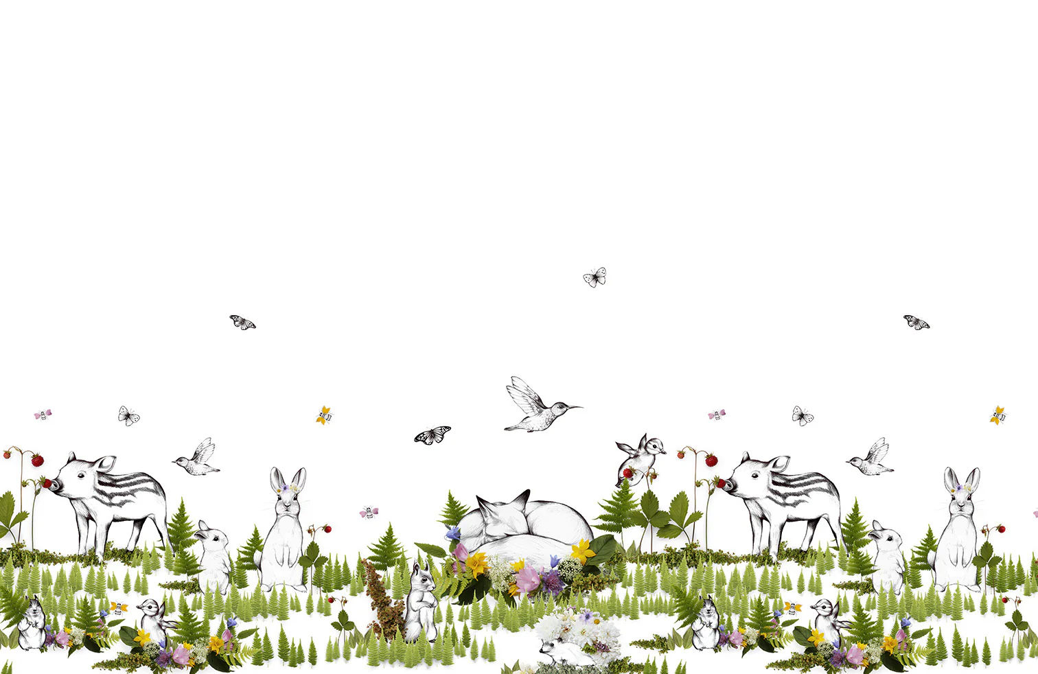 Kids Custom Wall Mural - The Rabbit's Playground - Image 4