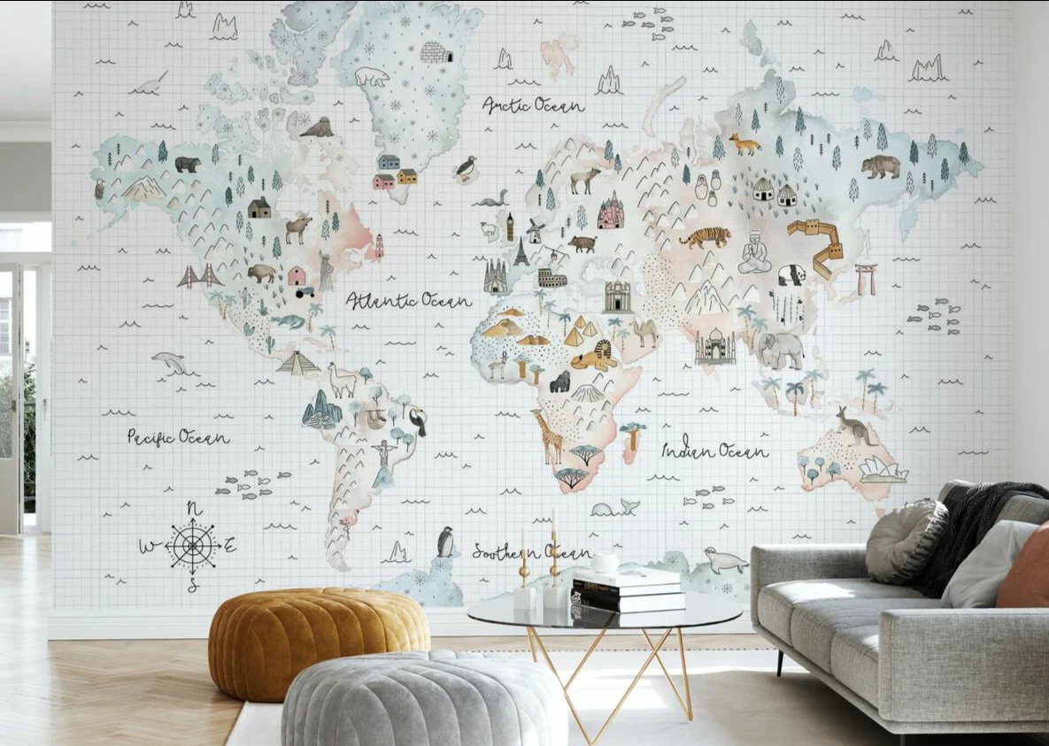 Kids Custom Wall Mural - Travel The World - Image 3