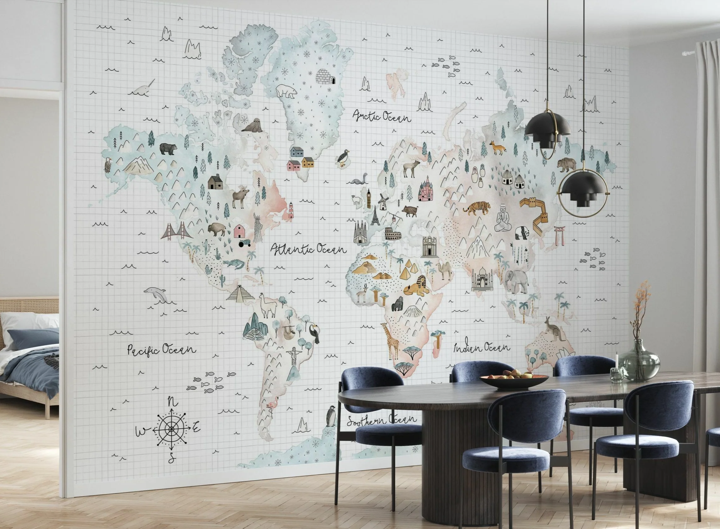 Kids Custom Wall Mural - Travel The World - Image 4