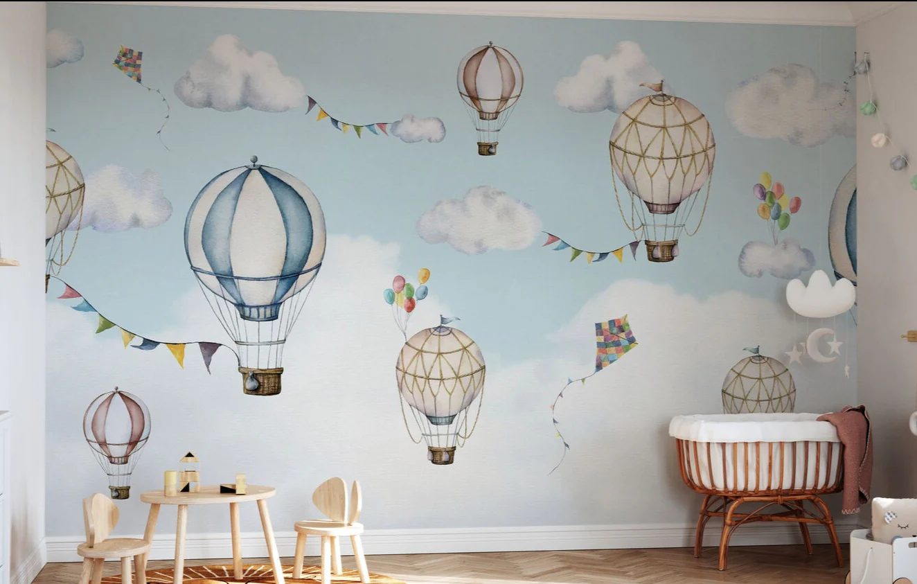 Kids Custom Wall Mural - Up Up & Away - Image 2