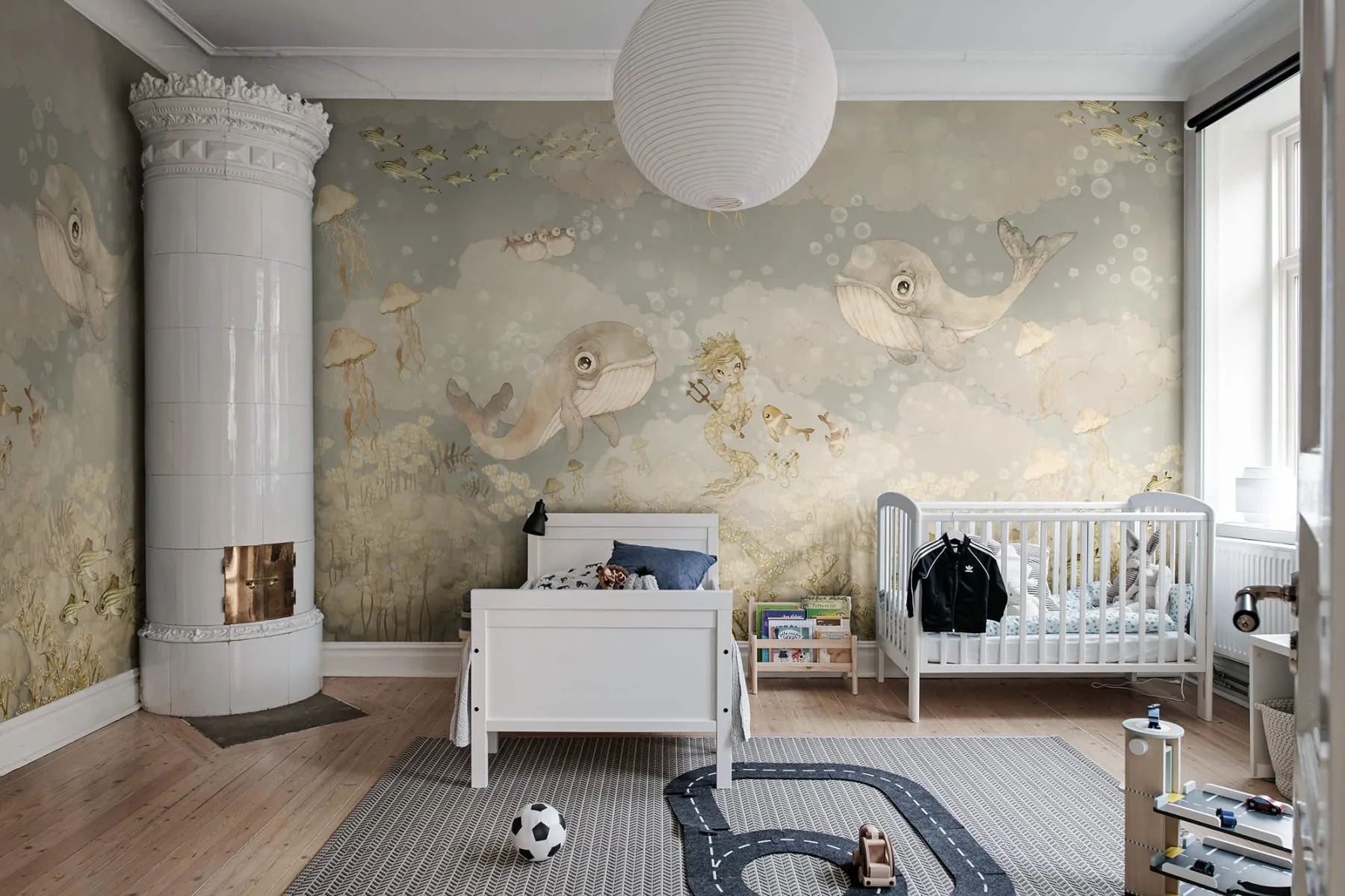 Kids Custom Wall Mural - Water Song Ocean Blue - Image 3