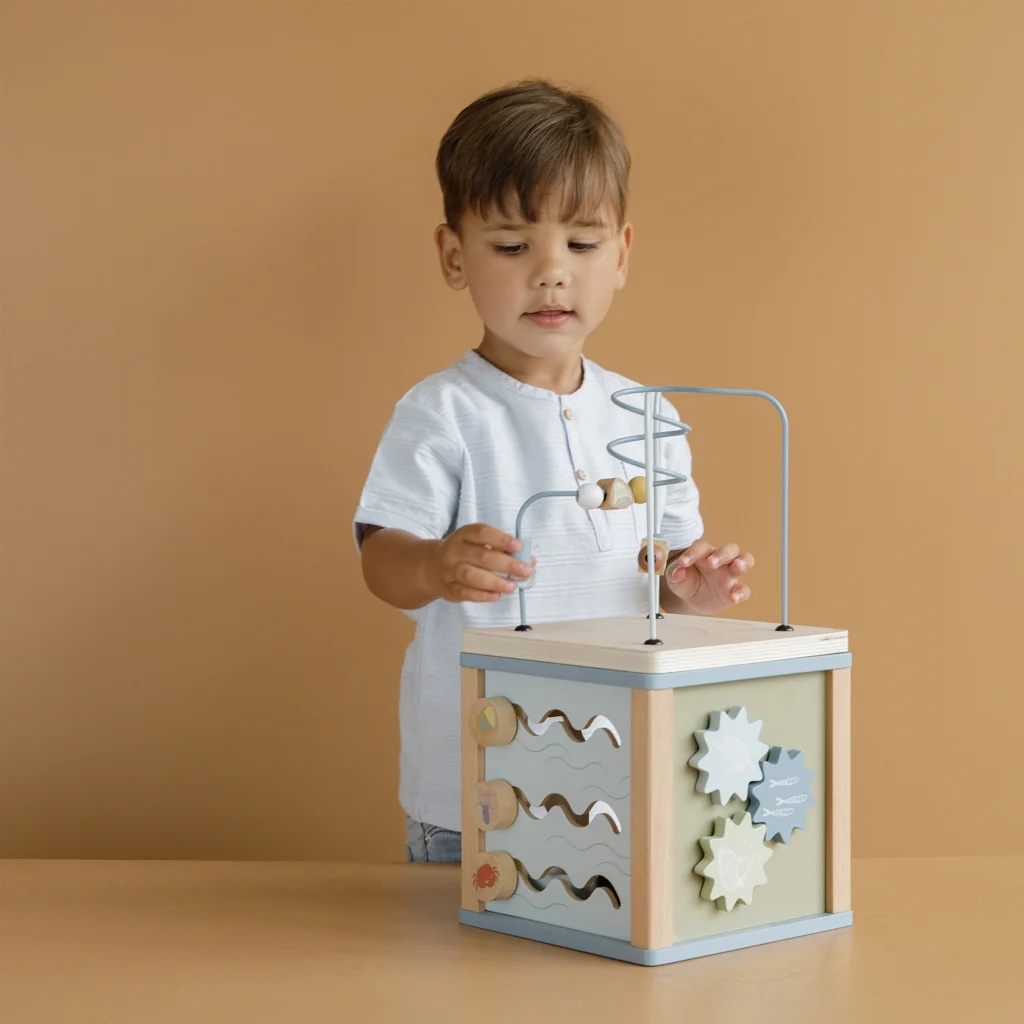 Little Dutch Wooden Activity Cube - Blue - Image 4