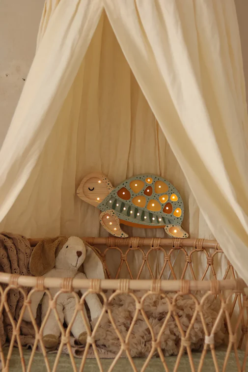 Little Lights Turtle Lamp - Sage - Image 3
