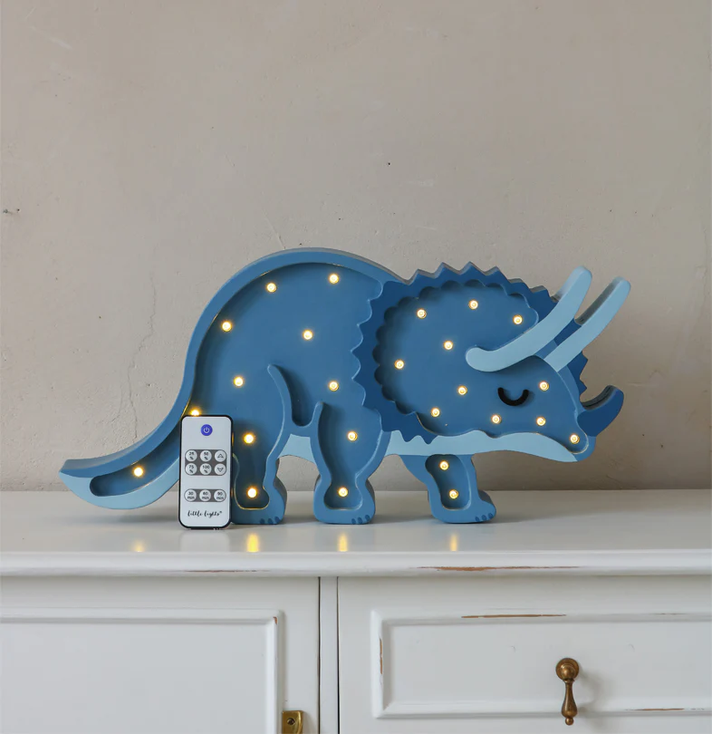 Little Lights Dino Triceratops Lamp - Jurassic Navy - Image 3