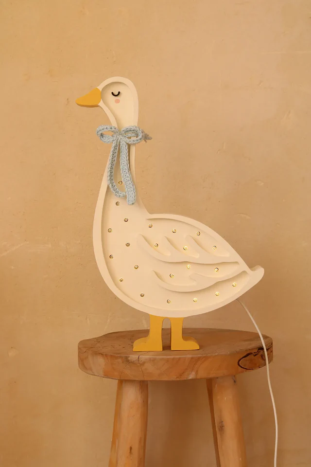 Little Lights Goose Lamp With Blue Bow - Image 4